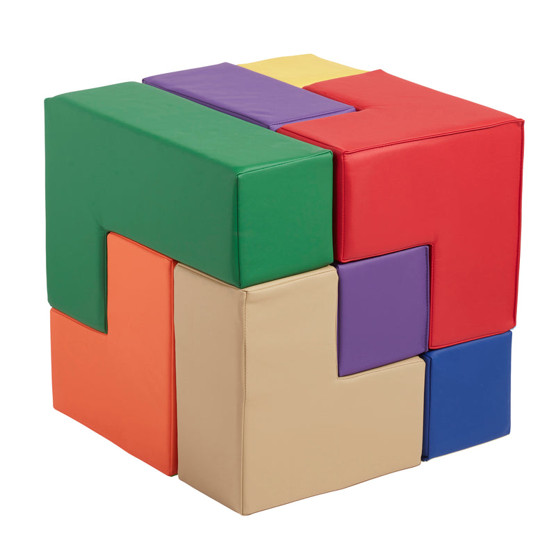 Brainy Soft Foam Blocks, Soma Puzzle Cube, 7-Piece