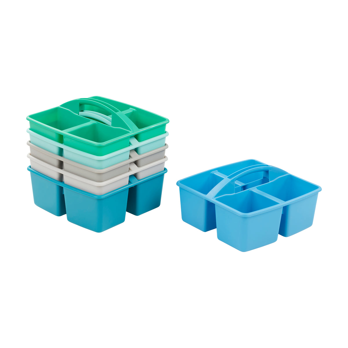 4-Compartment Medium Plastic Caddy, 6-Pack