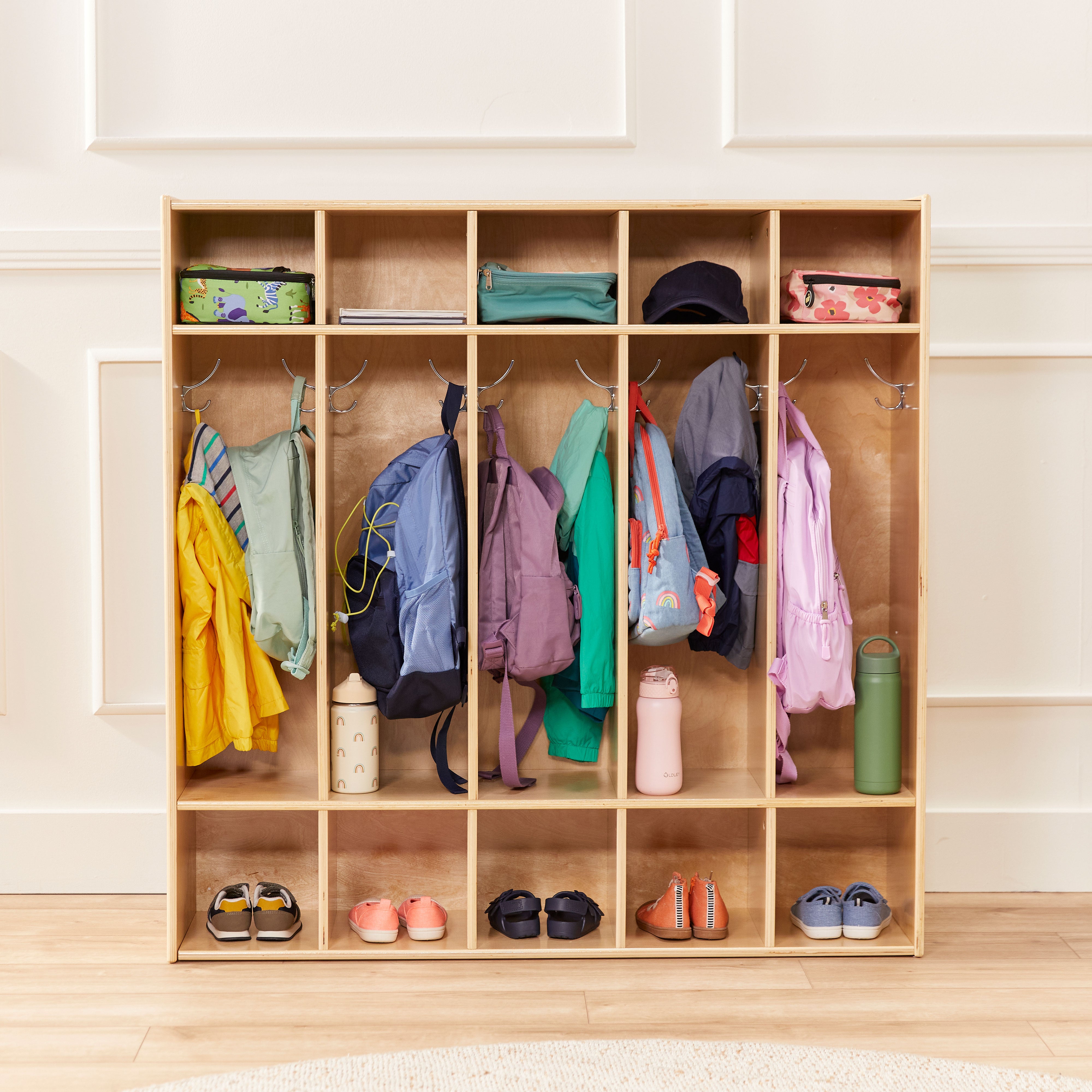 Streamline 5-Section Coat Locker with Cubby Storage Compartments