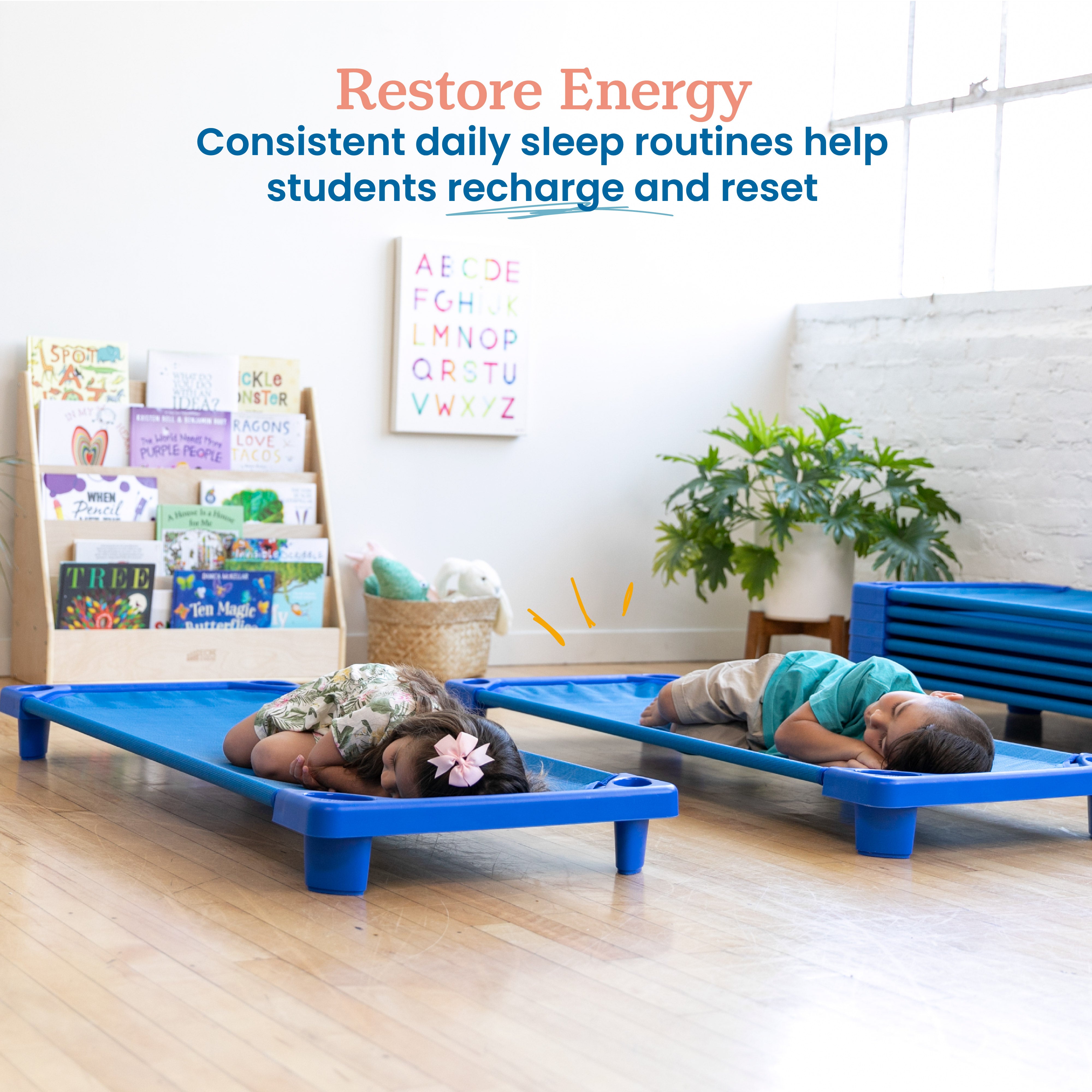 Stackable Kiddie Cots with Trolley, RTA, Standard, 6-Pack