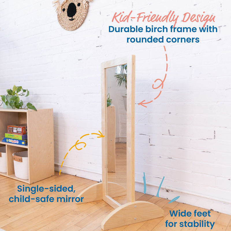 Toddler Single-Sided Bi-Directional Mirror, Kids Furniture