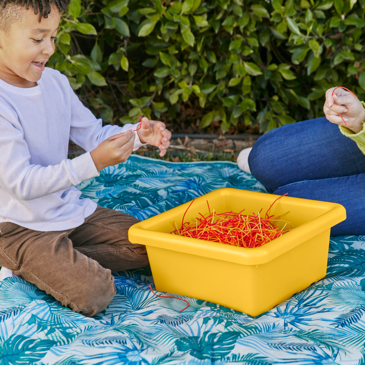 Stackable Square Bins with Non-Snap Lids, 2-Pack