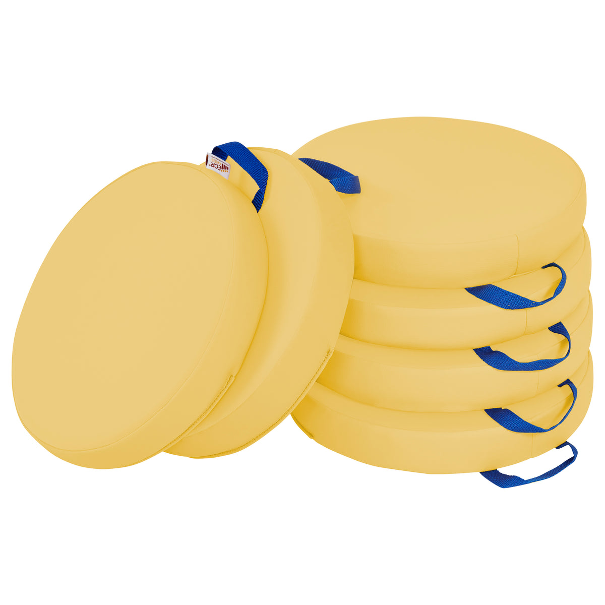 Round Floor Cushions with Handles, 6-Piece