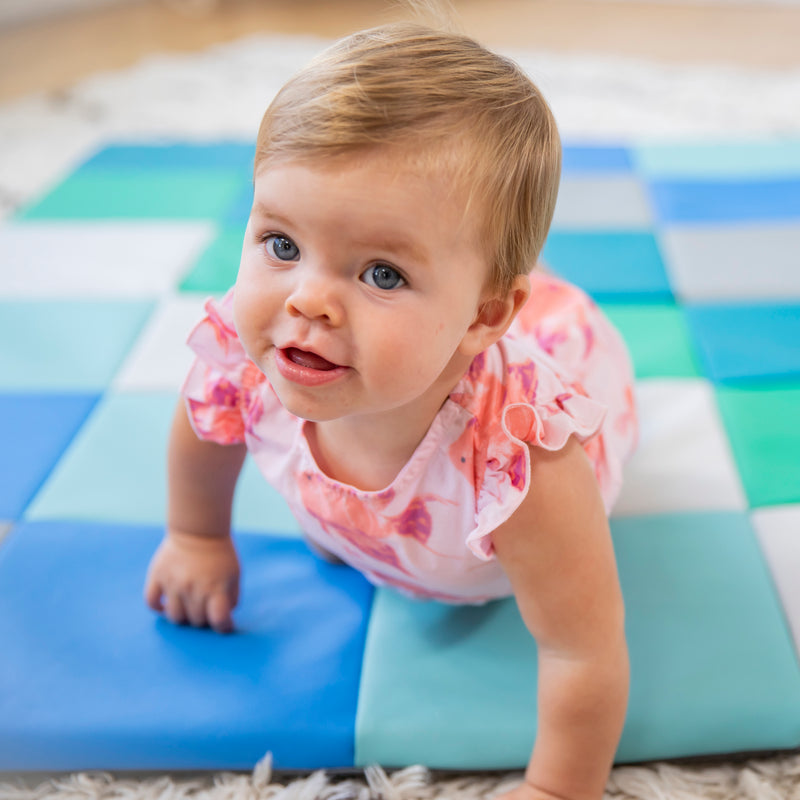 Patchwork Toddler Activity Mat, Folding Tummy Time Foam Playmat