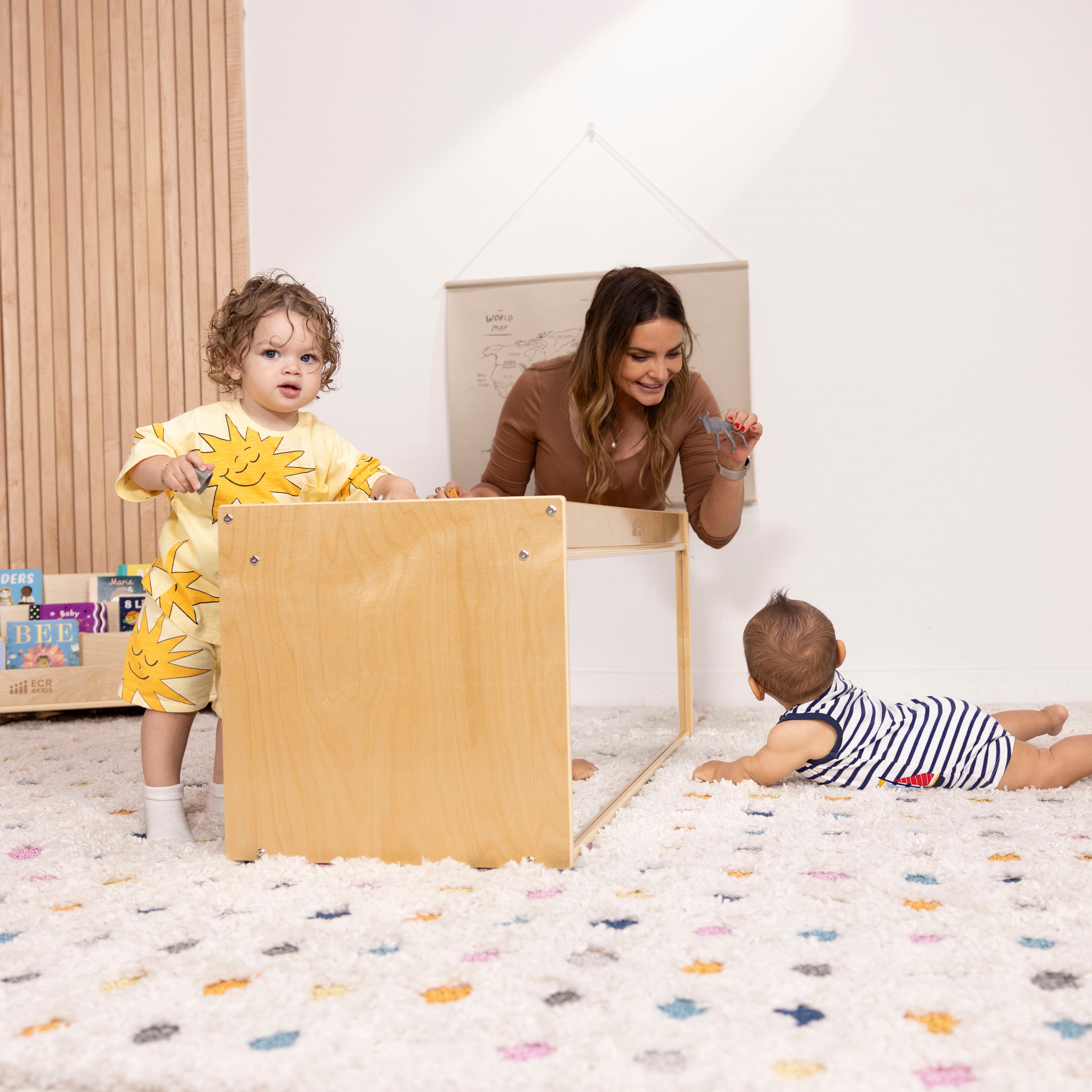 Infant Sensory Exploration Package with Coordination Mirror,  Activity Center and Storage Cabinet