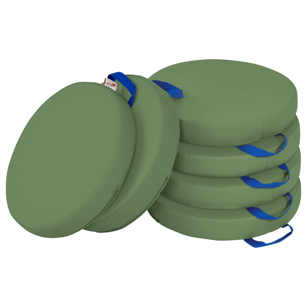 Round Floor Cushions with Handles, 6-Piece