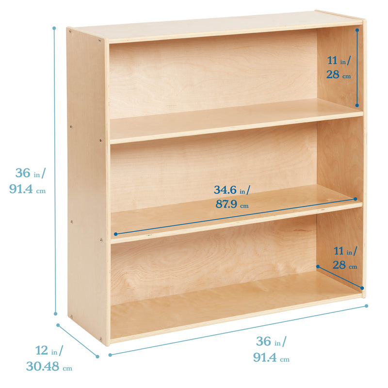 Streamline 2-Shelf Storage Cabinet with Back, 36in High