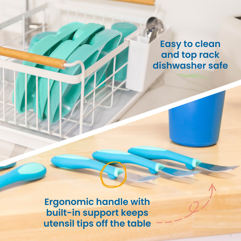 My First Meal Pal Toddler Tableware and Utensils Set, BPA-Free and Dishwasher Safe, 15-Piece