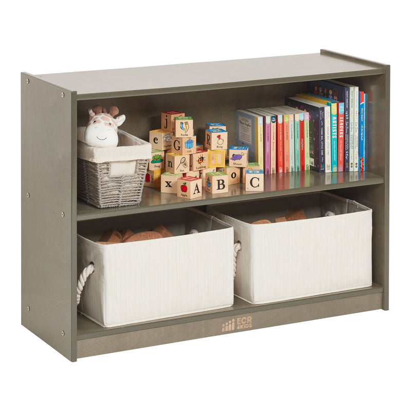 2-Shelf Mobile Storage Cabinet with Back