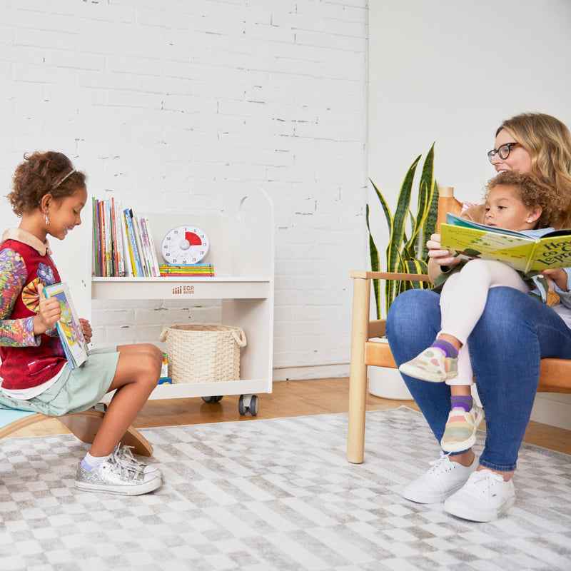 Mobile Book Cart with Countdown Timer, Classroom Bookshelf