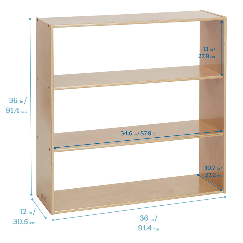 Streamline 3-Shelf Storage Cabinet, 36in High, Double-Sided
