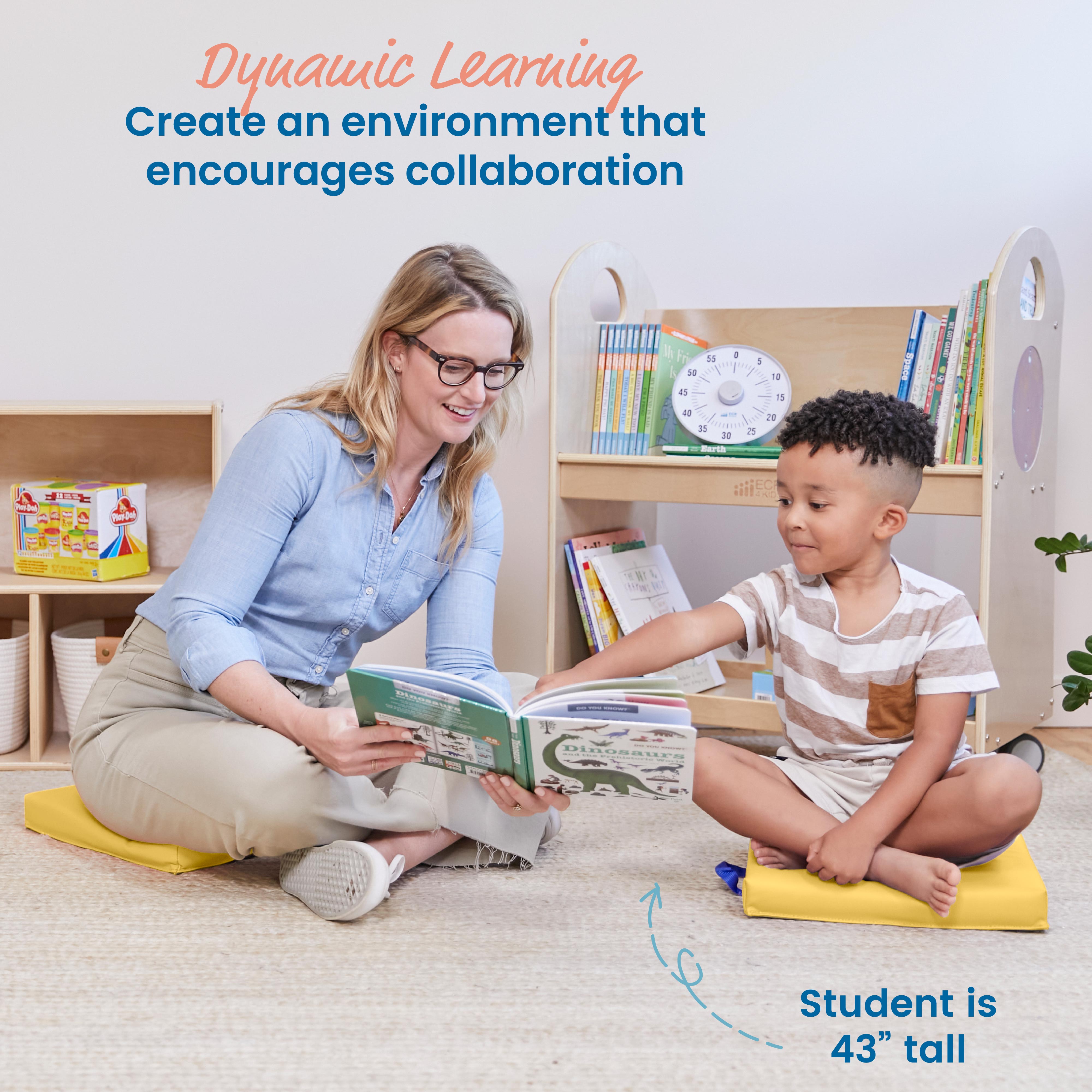 Square Floor Cushions with Handles, Classroom Flexible Seating, 6-Piece