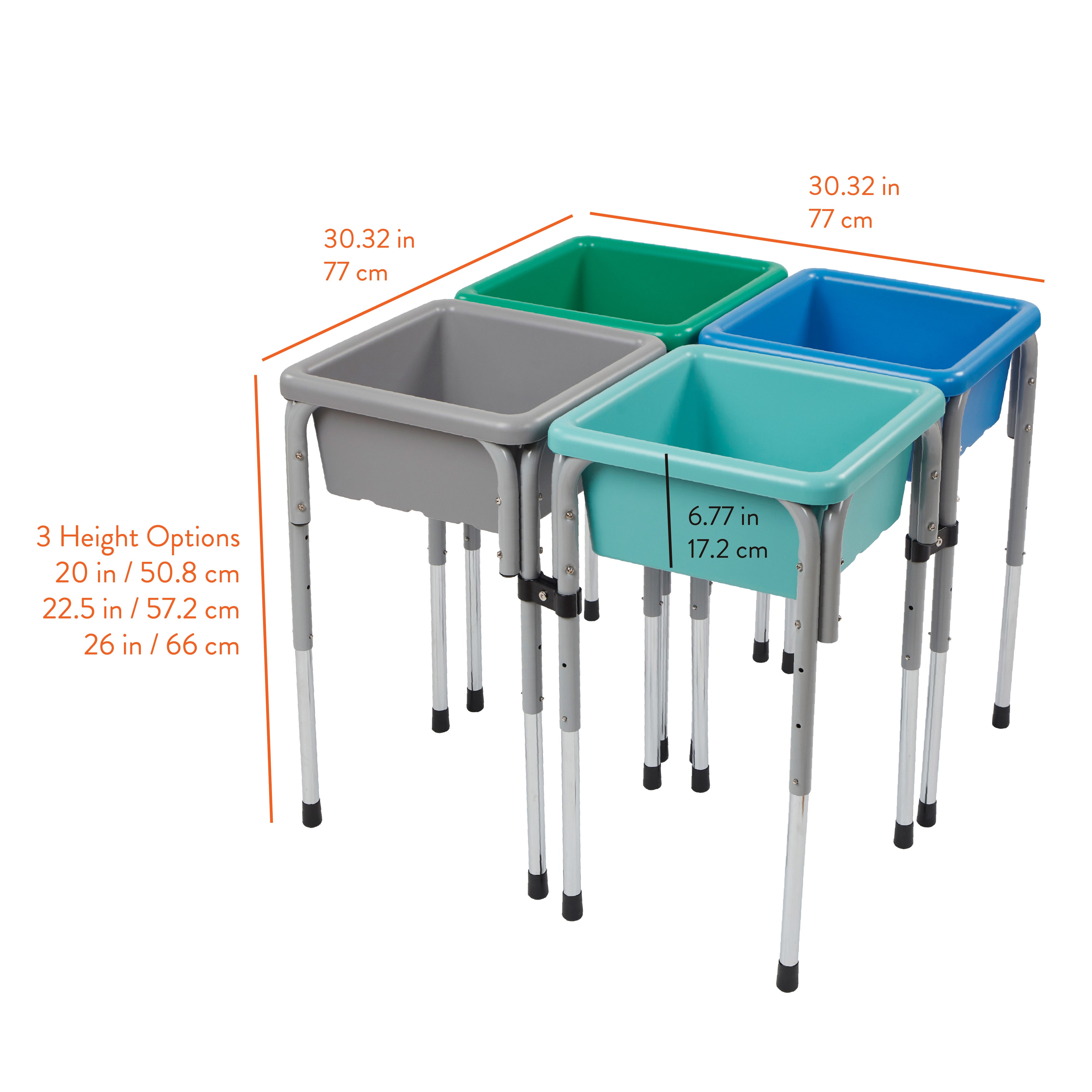 Adjustable Quad Sensory Tables with Lids