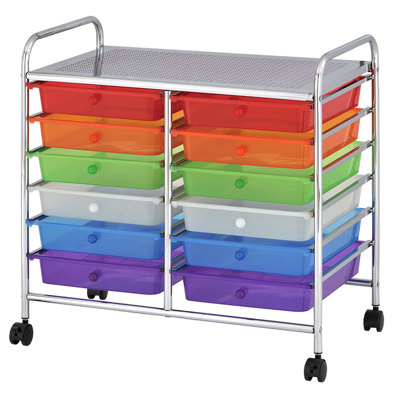 HAIXIN Rolling Storage Cart with Lock Wheels, Plastic Storage Organizer  Cart, Craft Organizers Two-Person Sharing for Small Parts, Art Supplies