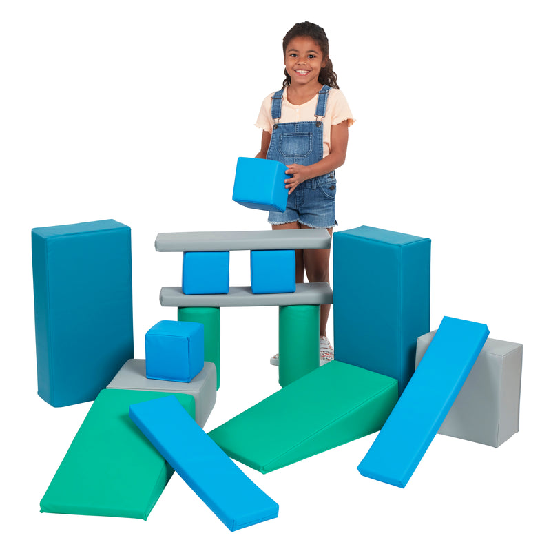 Soft Builder Blocks, Foam Shapes, 16-Piece