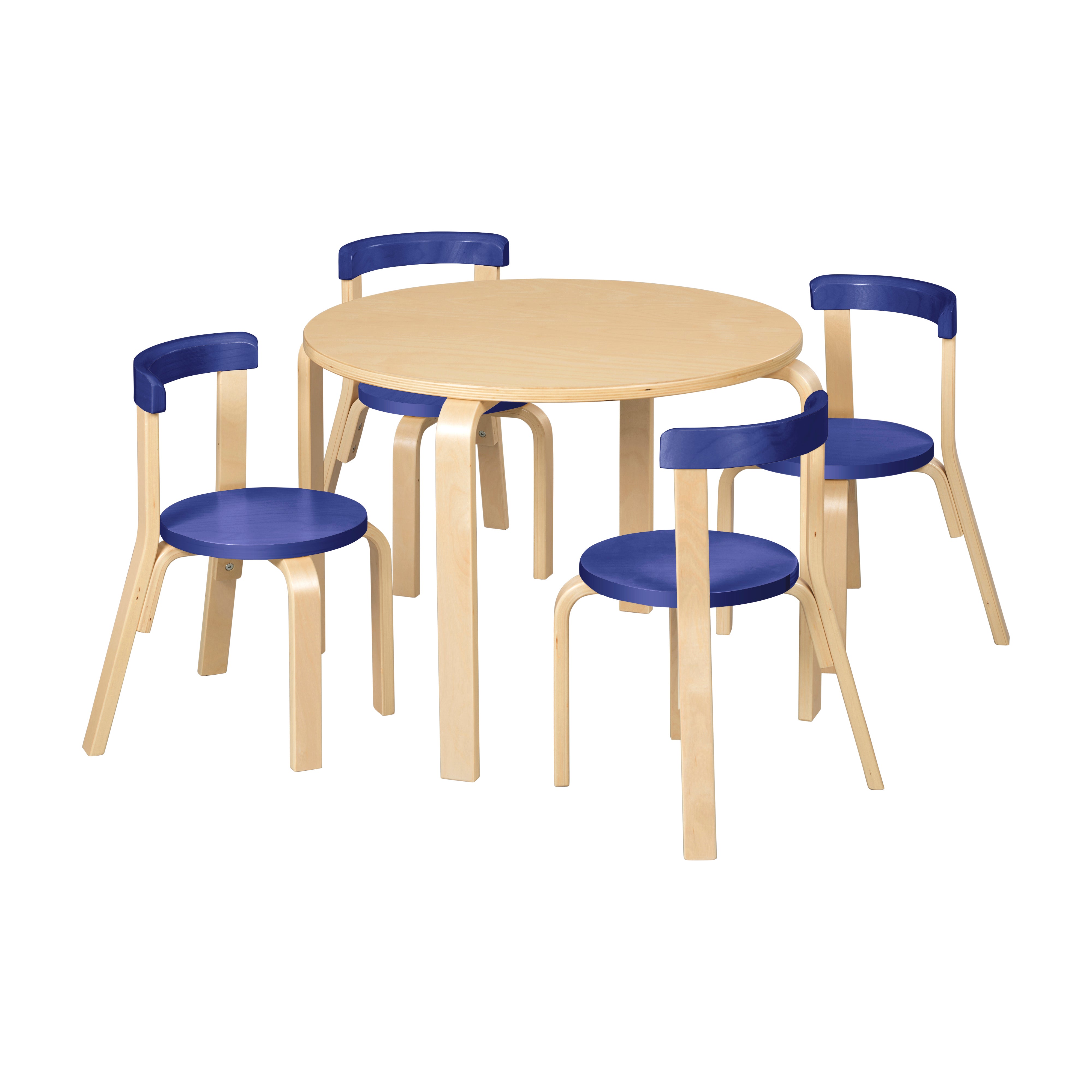Bentwood Kids Table and Chairs Set, 5-Piece