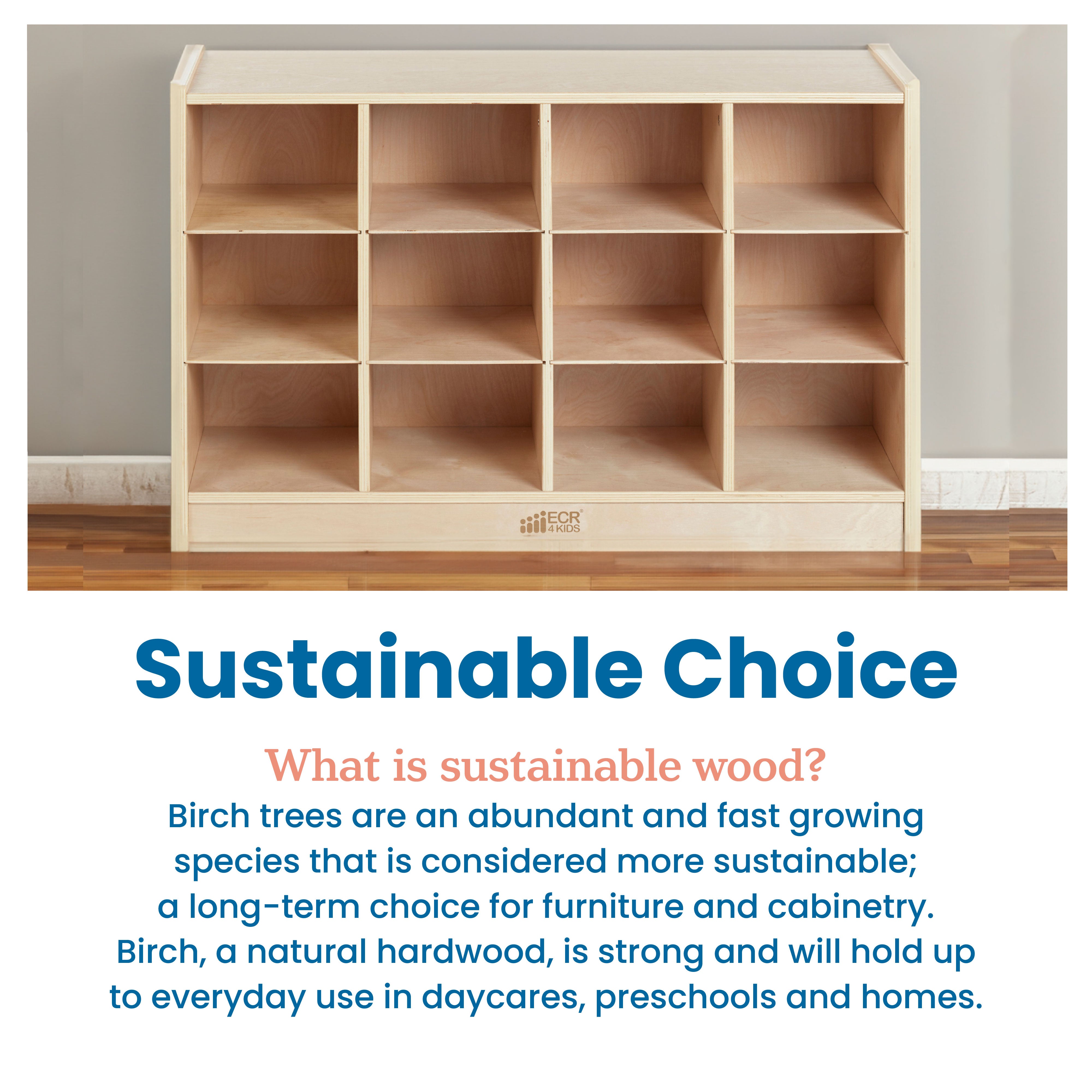 12 Cubby Mobile Tray Storage Cabinet, 3x4