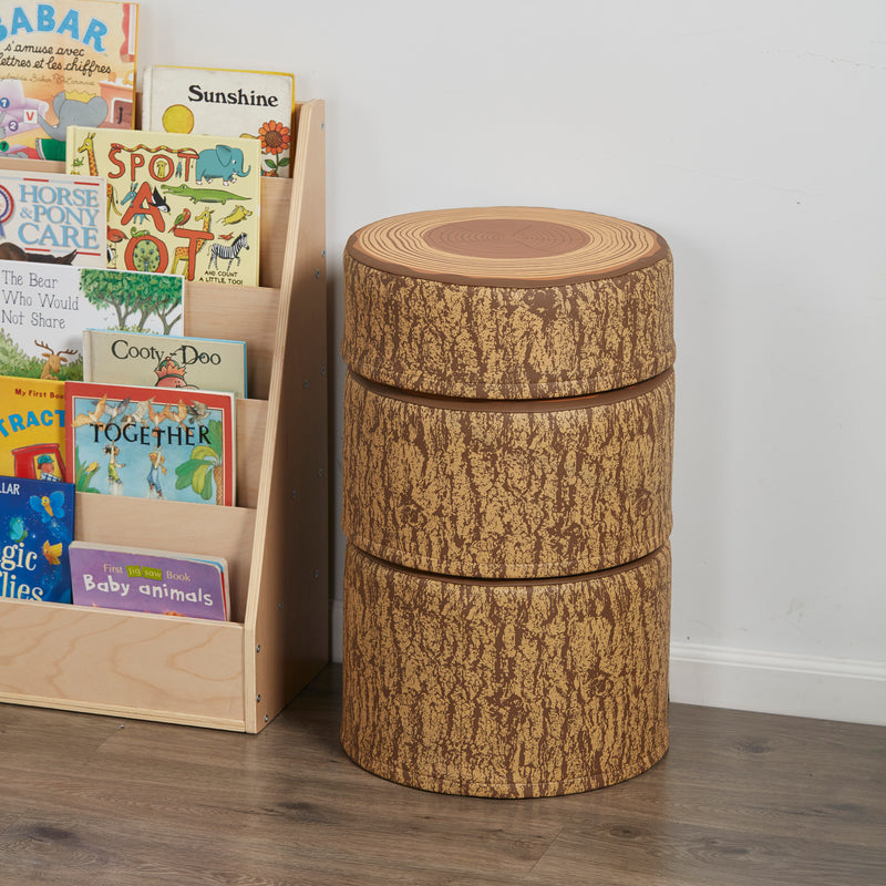 Tree Stump Stool Set, Flexible Classroom Seating, Multiple Seat Heights, 3-Piece