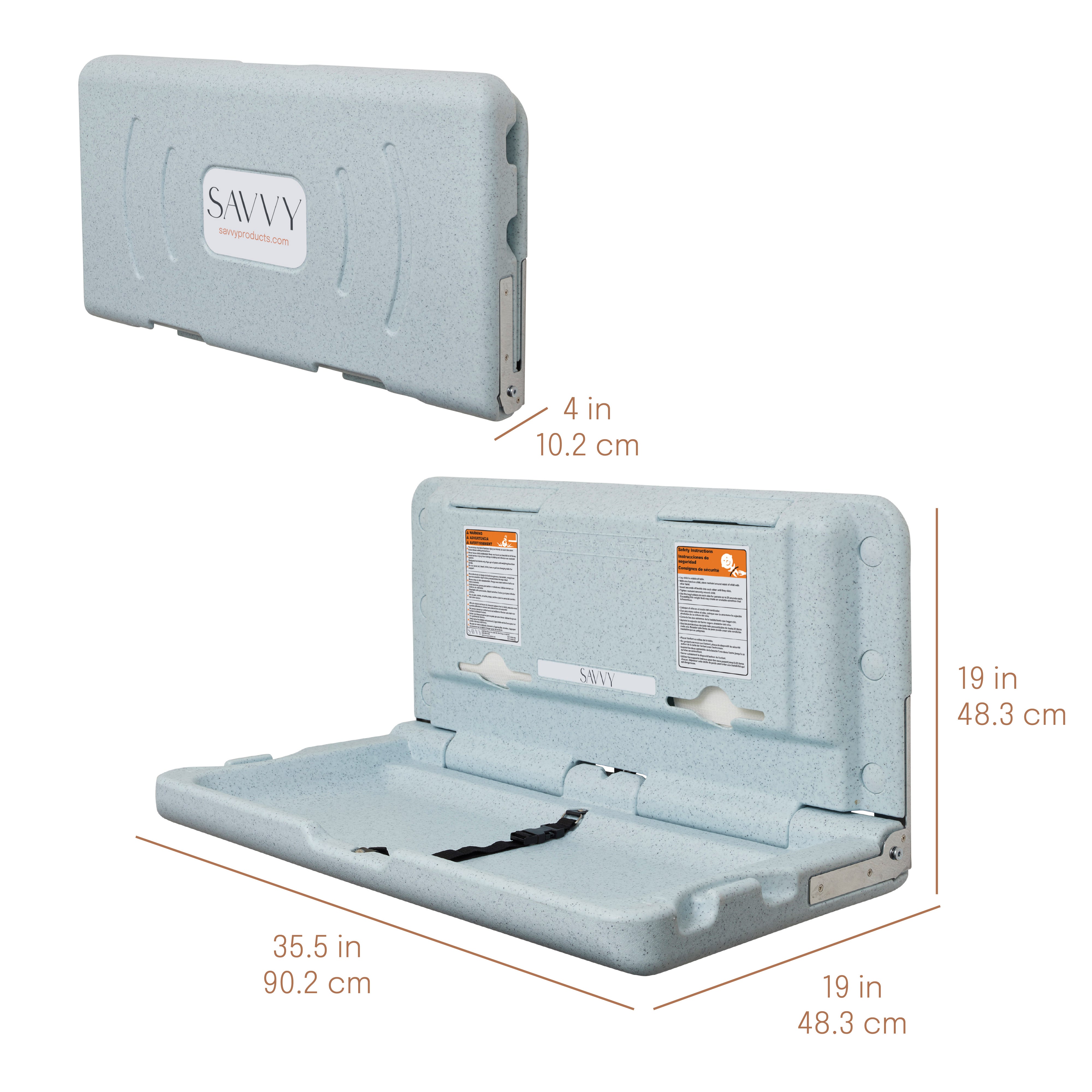 Commercial Wall-Mounted Baby Changing Station with 500 Disposable Sanitary Liners