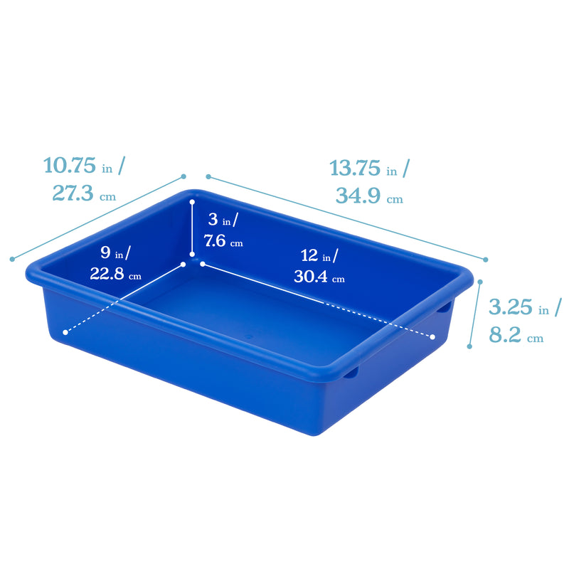 Letter Size Tray with Lid, Flat Storage Bin, 10-Pack