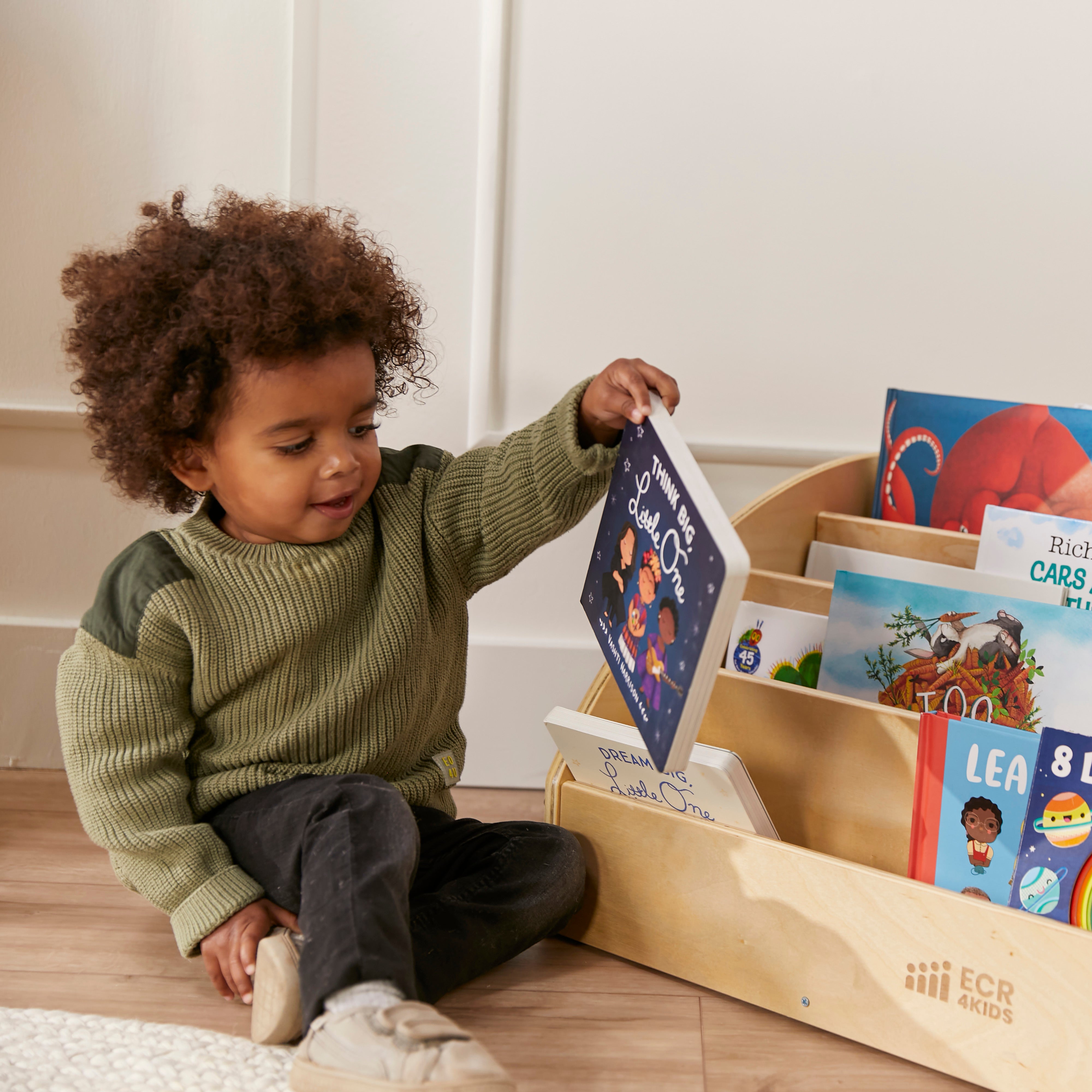 Infant Cozy Reading Corner Package with Book Display, Sit-Up Support Ring and Rocking Chair