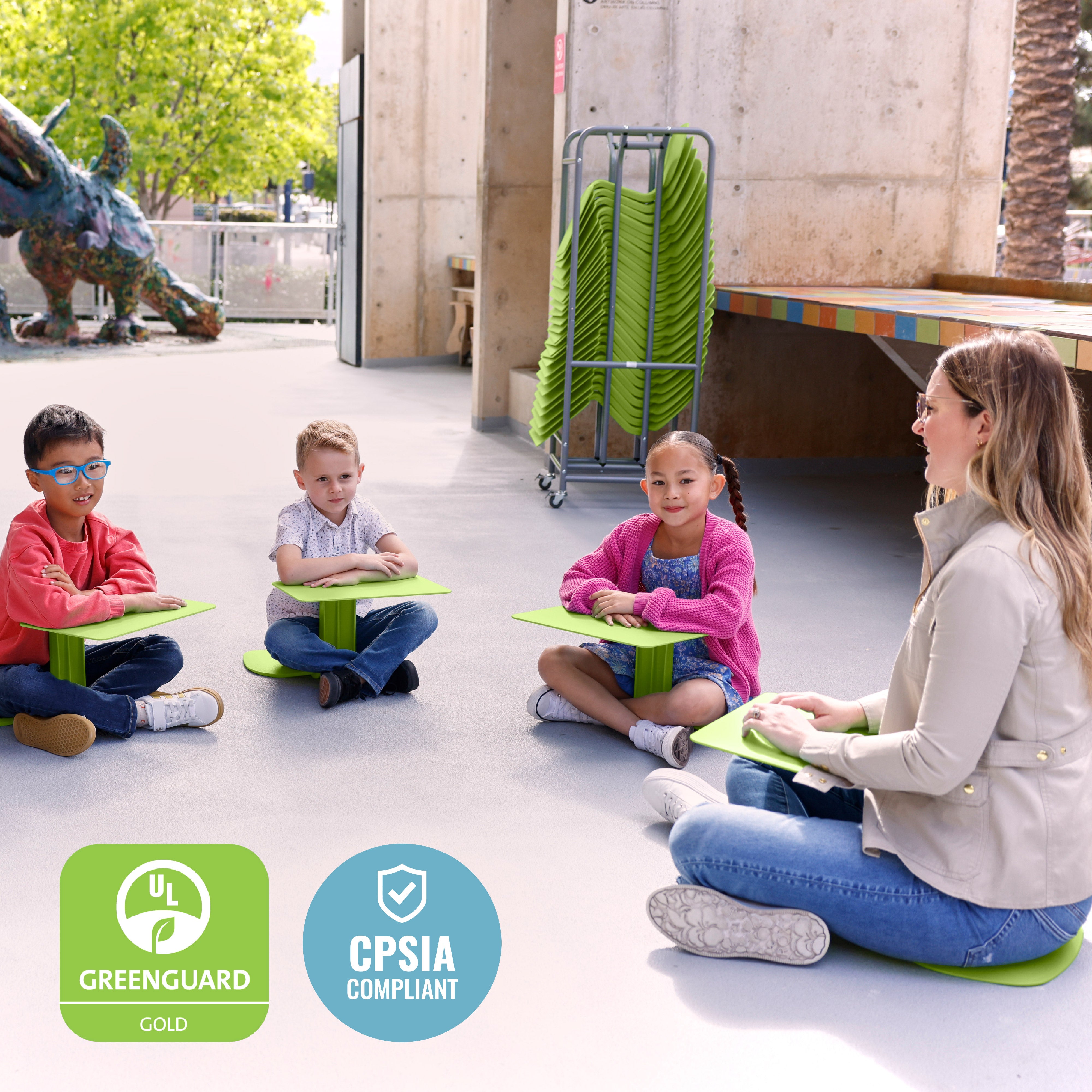 The Surf Indoor/Outdoor Portable Desk with Storage Cart, 30-Pack
