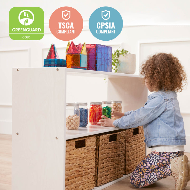Streamline 2-Shelf Storage Cabinet without Back 24in High, Double-Sided