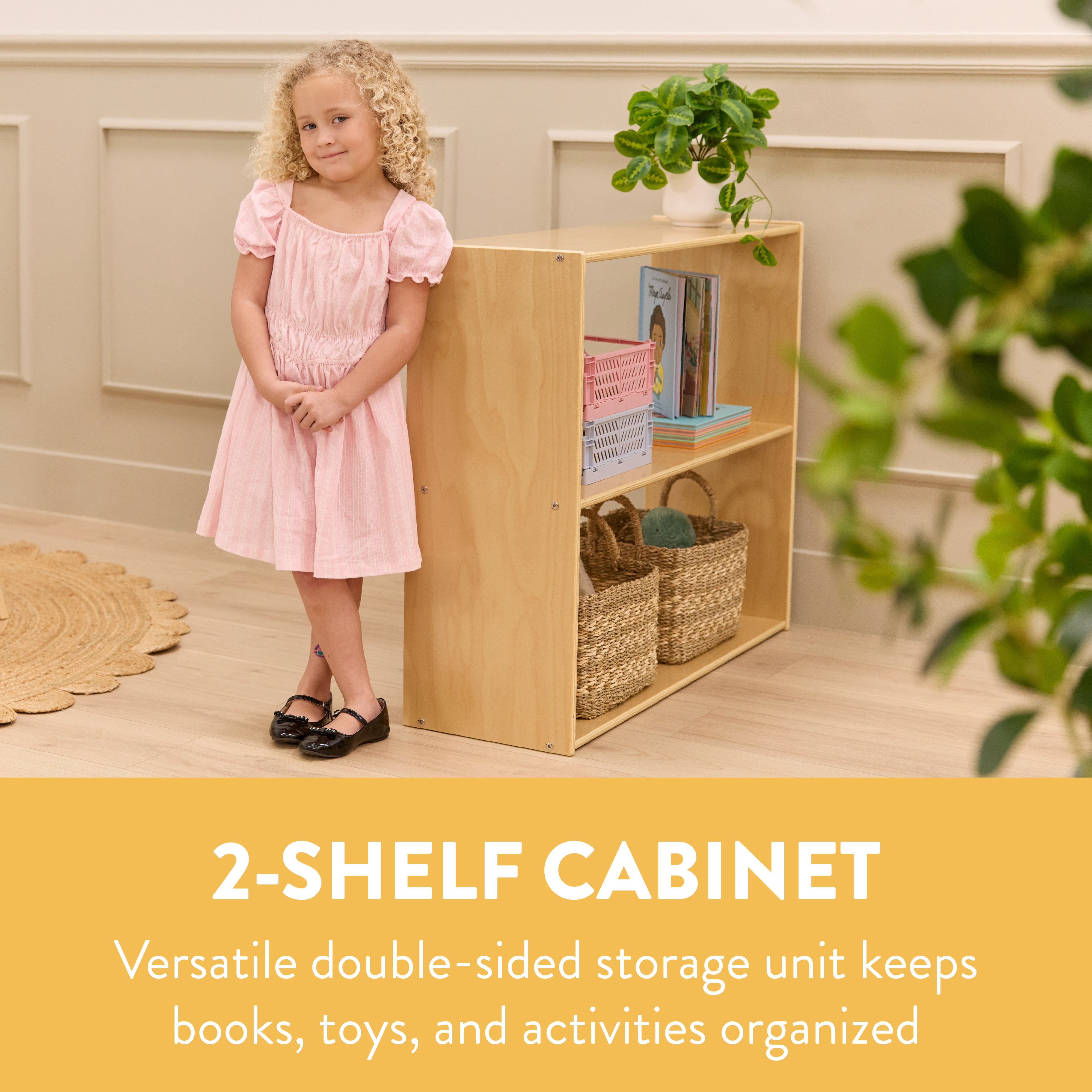 Sleekline 2-Shelf Double-Sided Storage Cabinet, 30in H