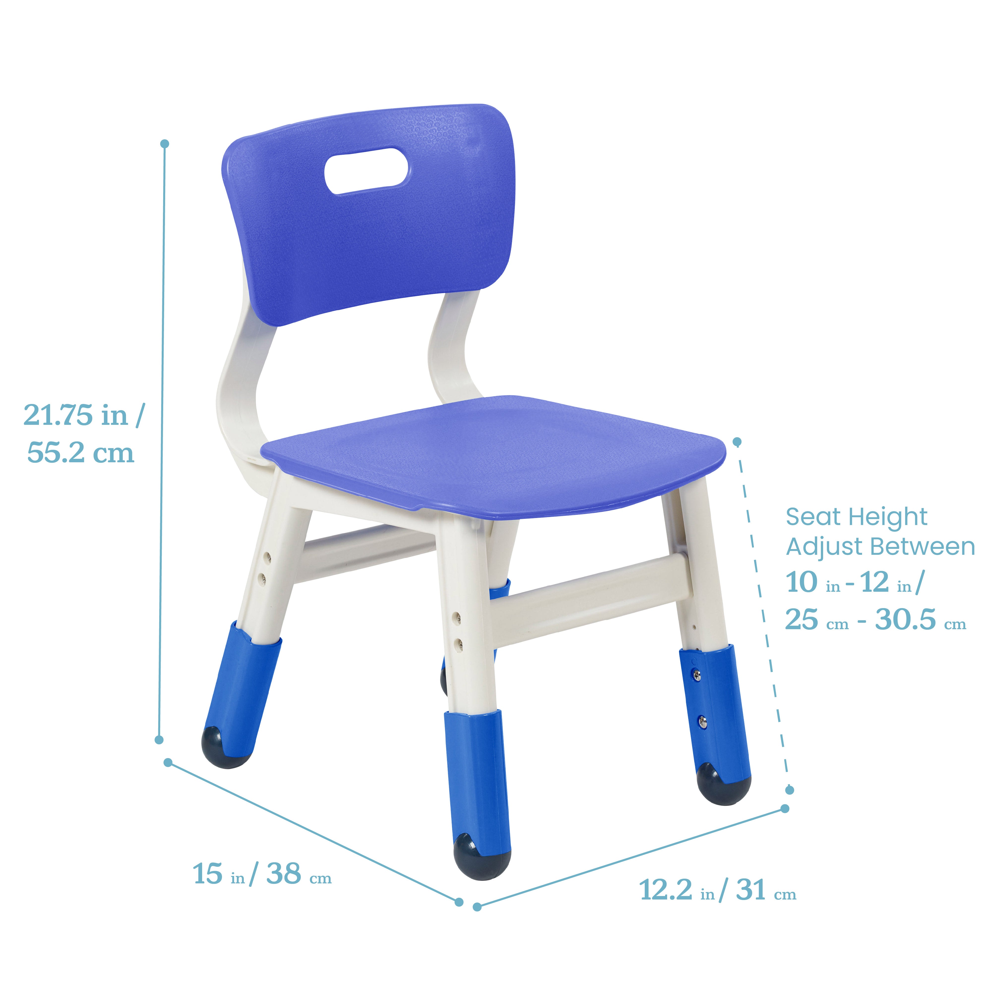 Adjustable Height Plastic Classroom Chairs, 2-Pack