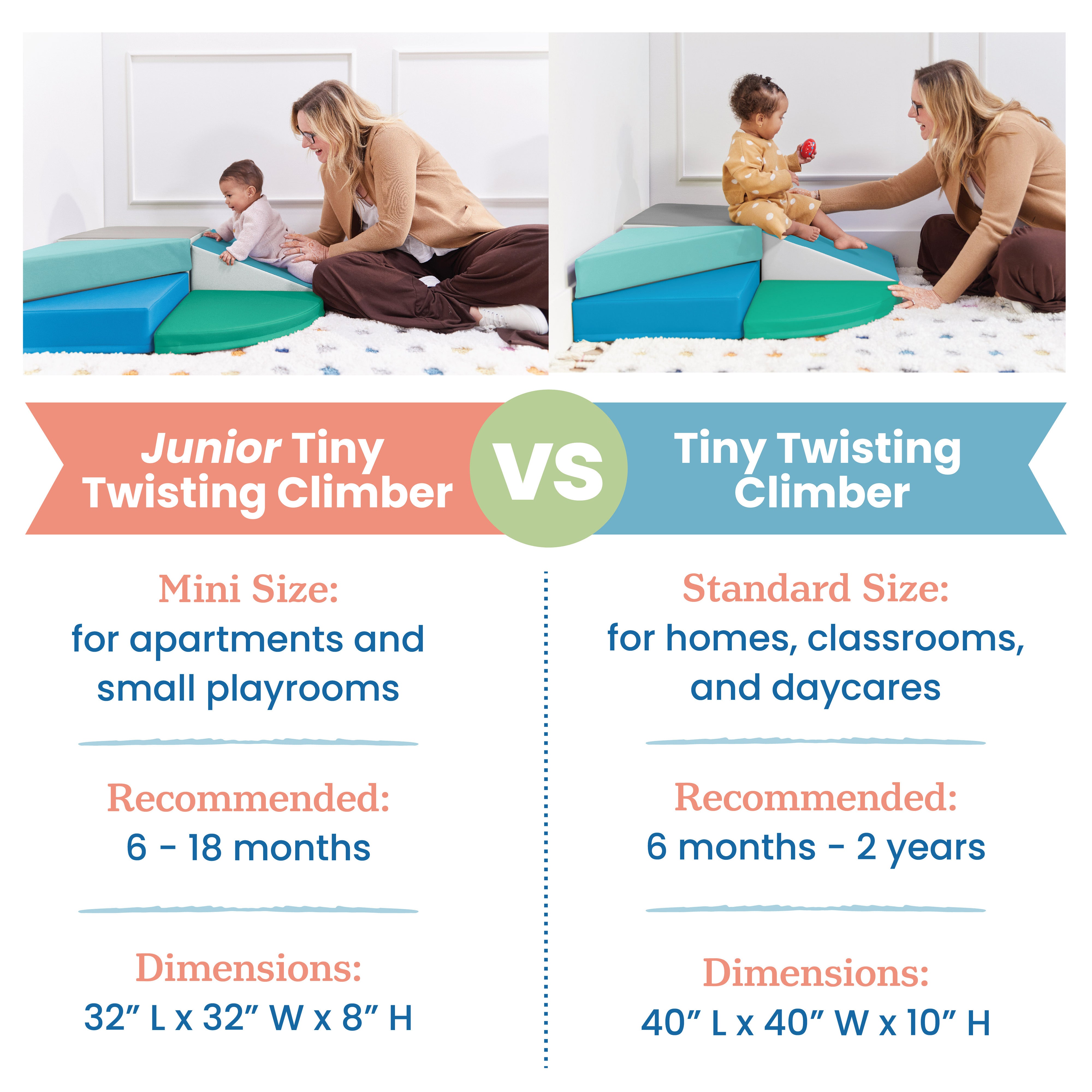 Junior Tiny Twisting Corner Climber, Beginner Playset, 5-Piece