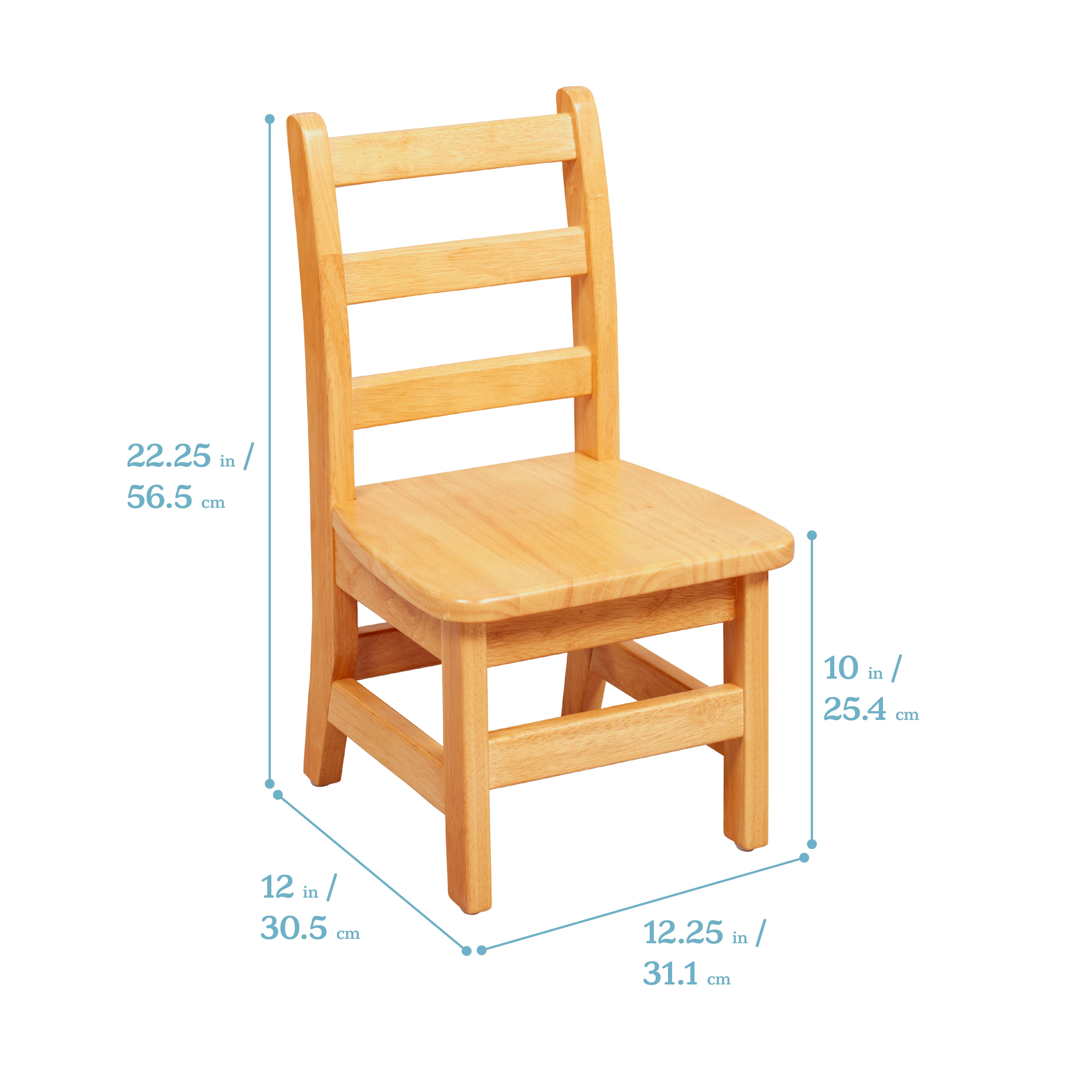 30in x 30in Square Hardwood Table with 20in Legs and Two 10in Chairs, Kids Furniture