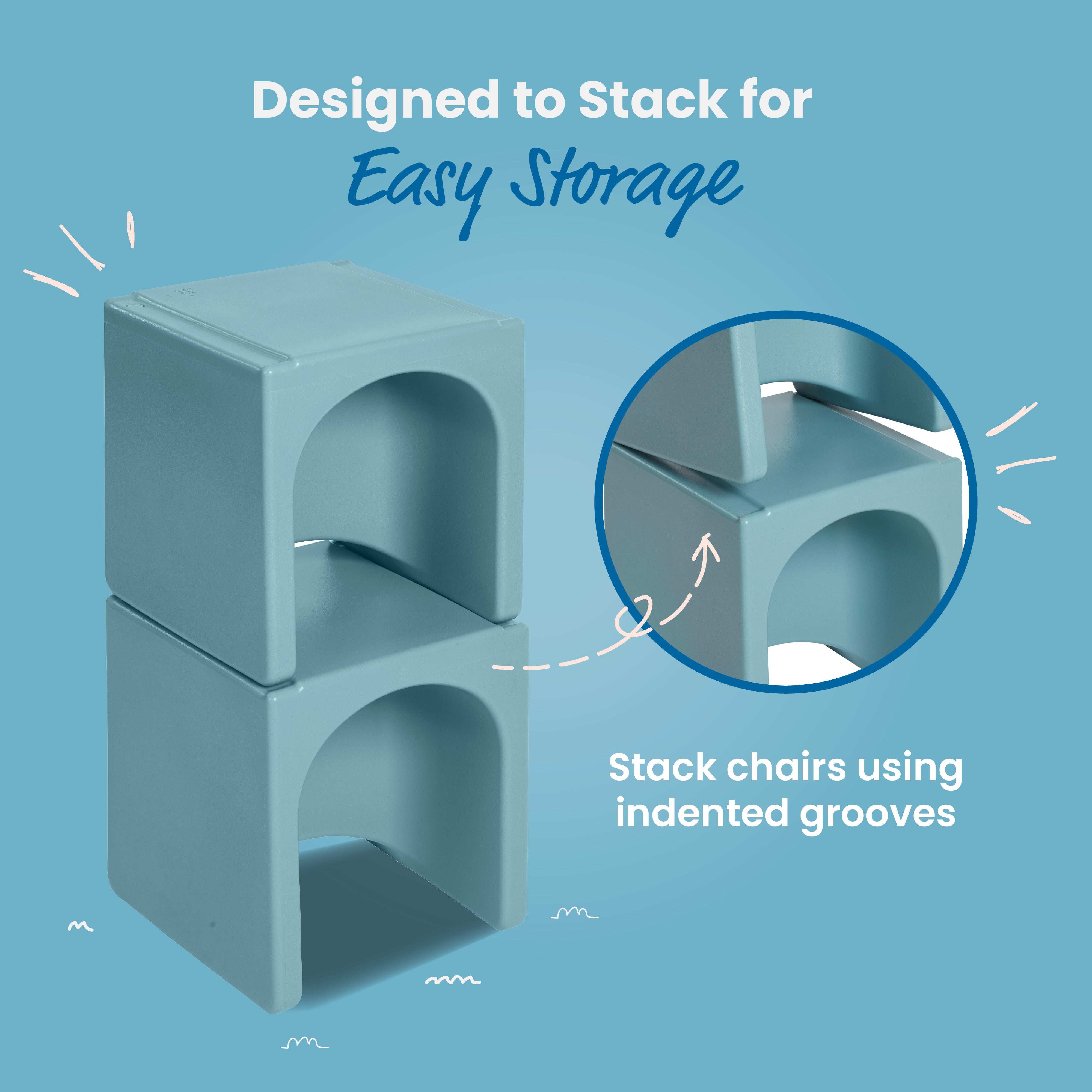 Tri-Me Table and Cube Chair Set, 3-Piece