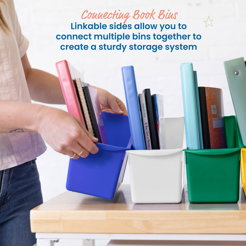 Linking Book Bins, Colorful Connecting Storage