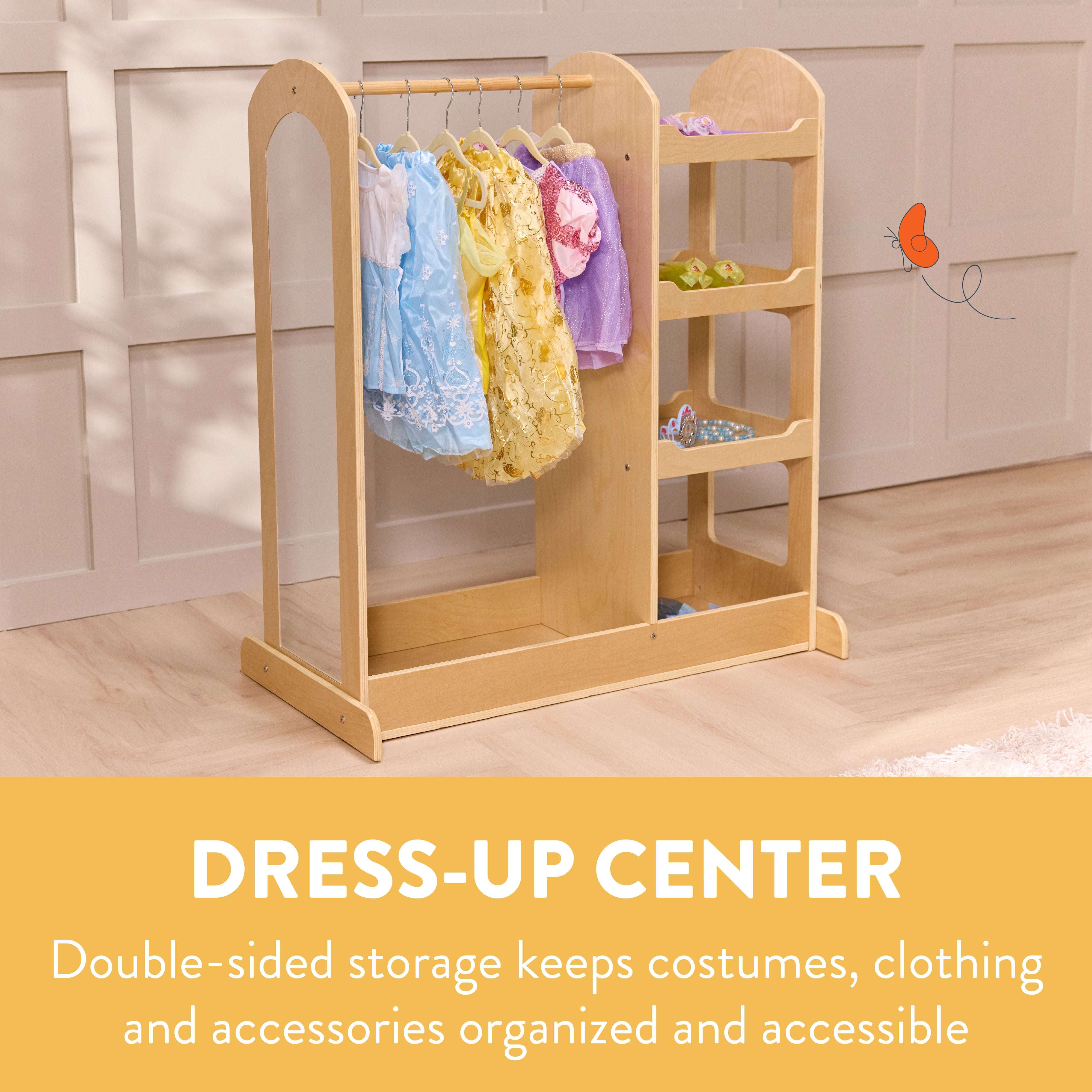 Double-Sided Dress-Up Center with Mirror