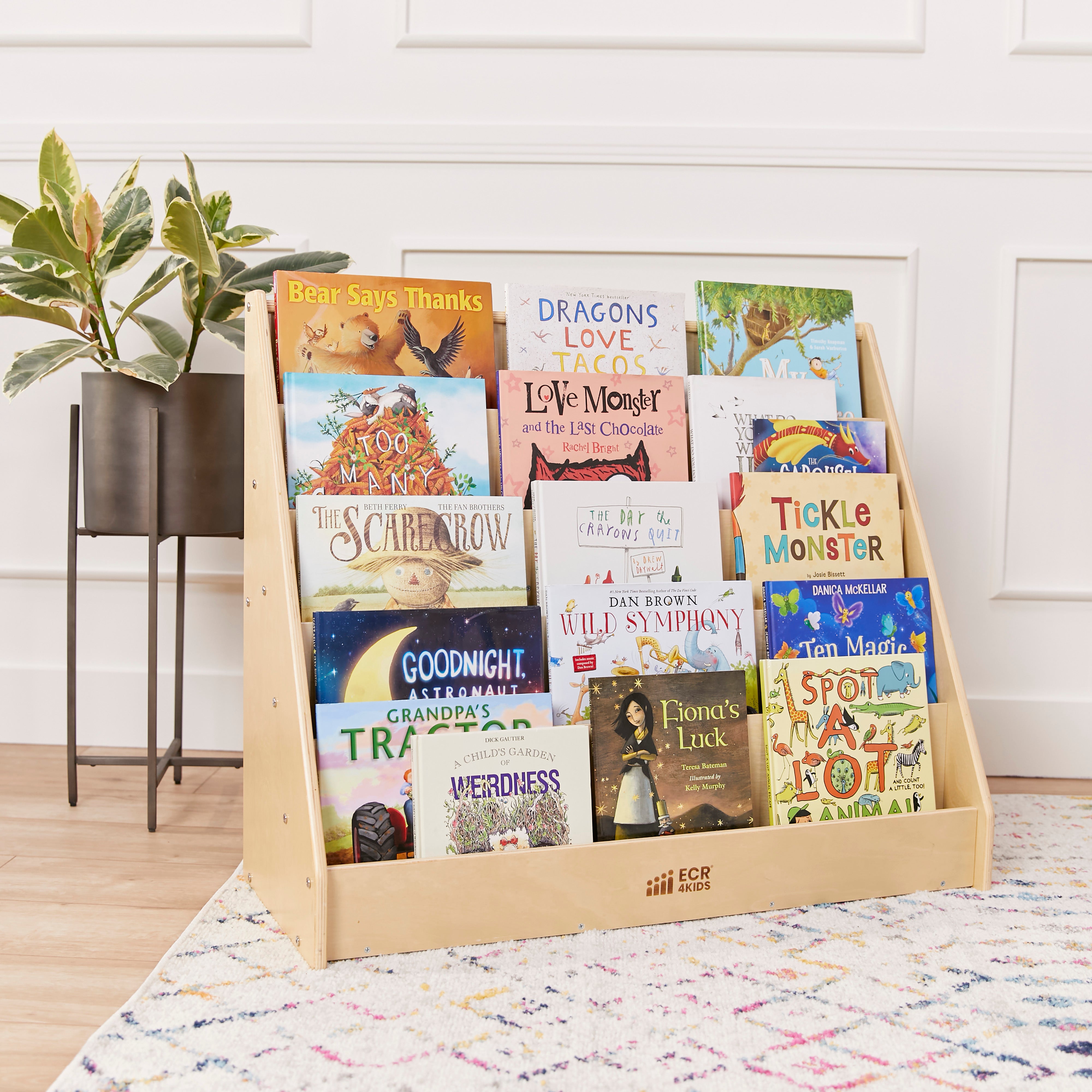 Preschool Classroom Organization Package with Book Display, Backpack Organizer and Storage Cabinet