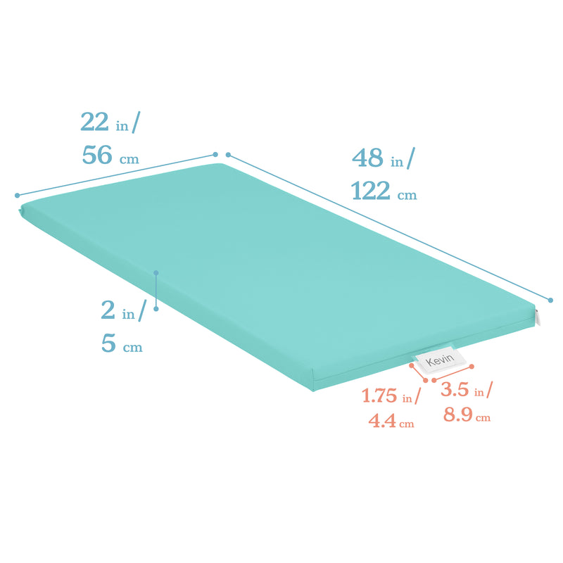 Rainbow Rest Nap Mats, Clear Name Tag Holder, 2in Thick - 5-Pack