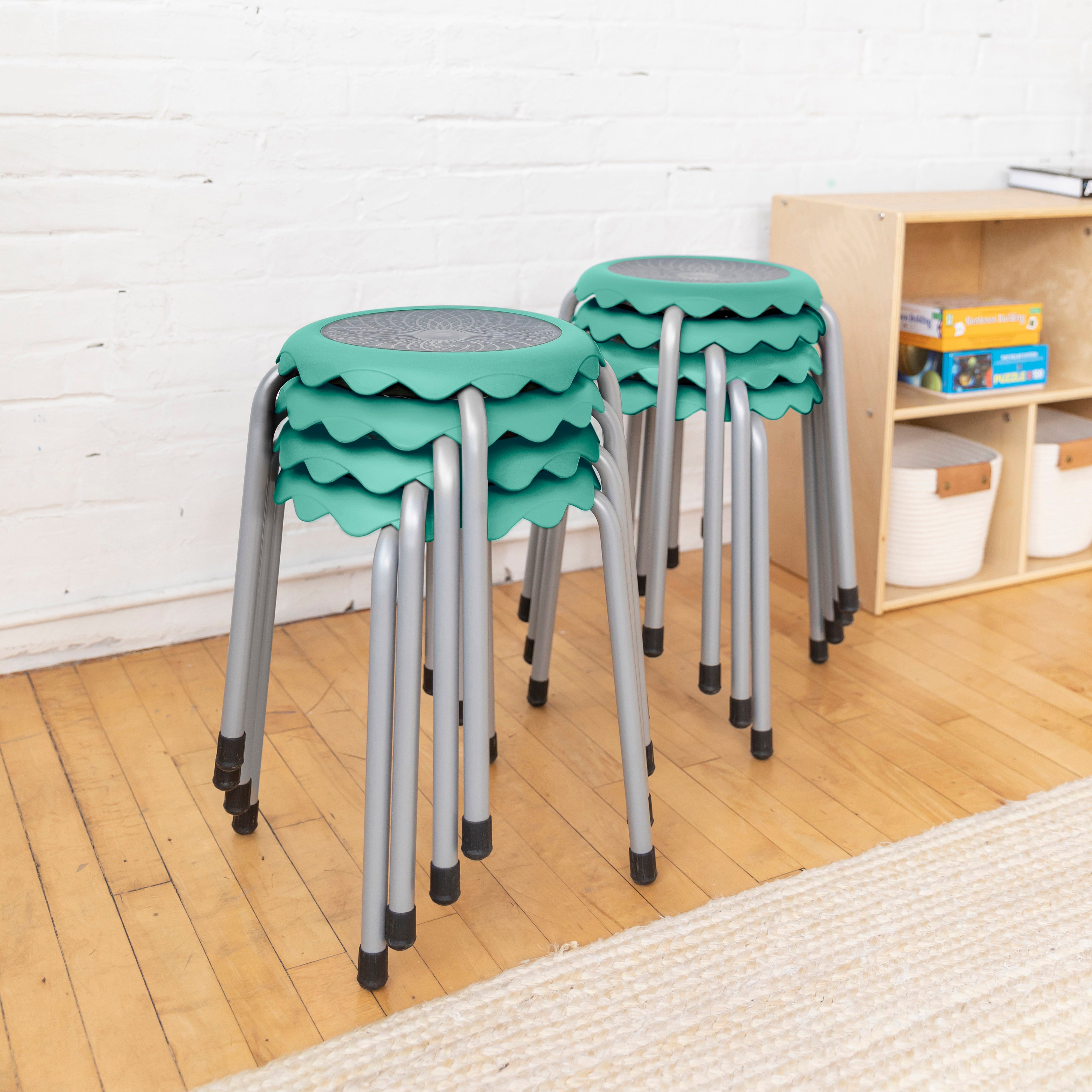 Daisy Stackable Stool with Glides Seating Set, 8-Piece