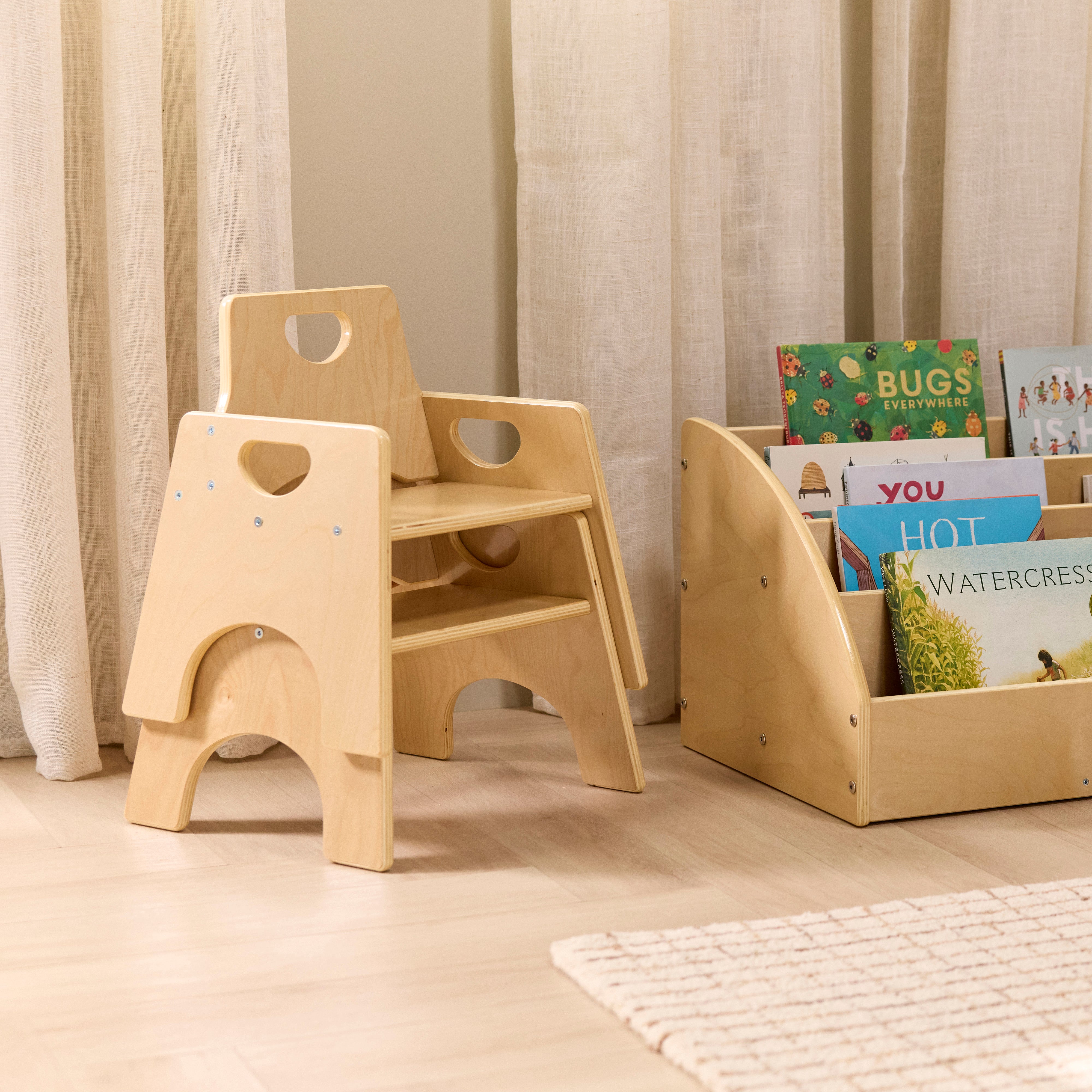 Wooden Toddler Chairs, 2-Pack
