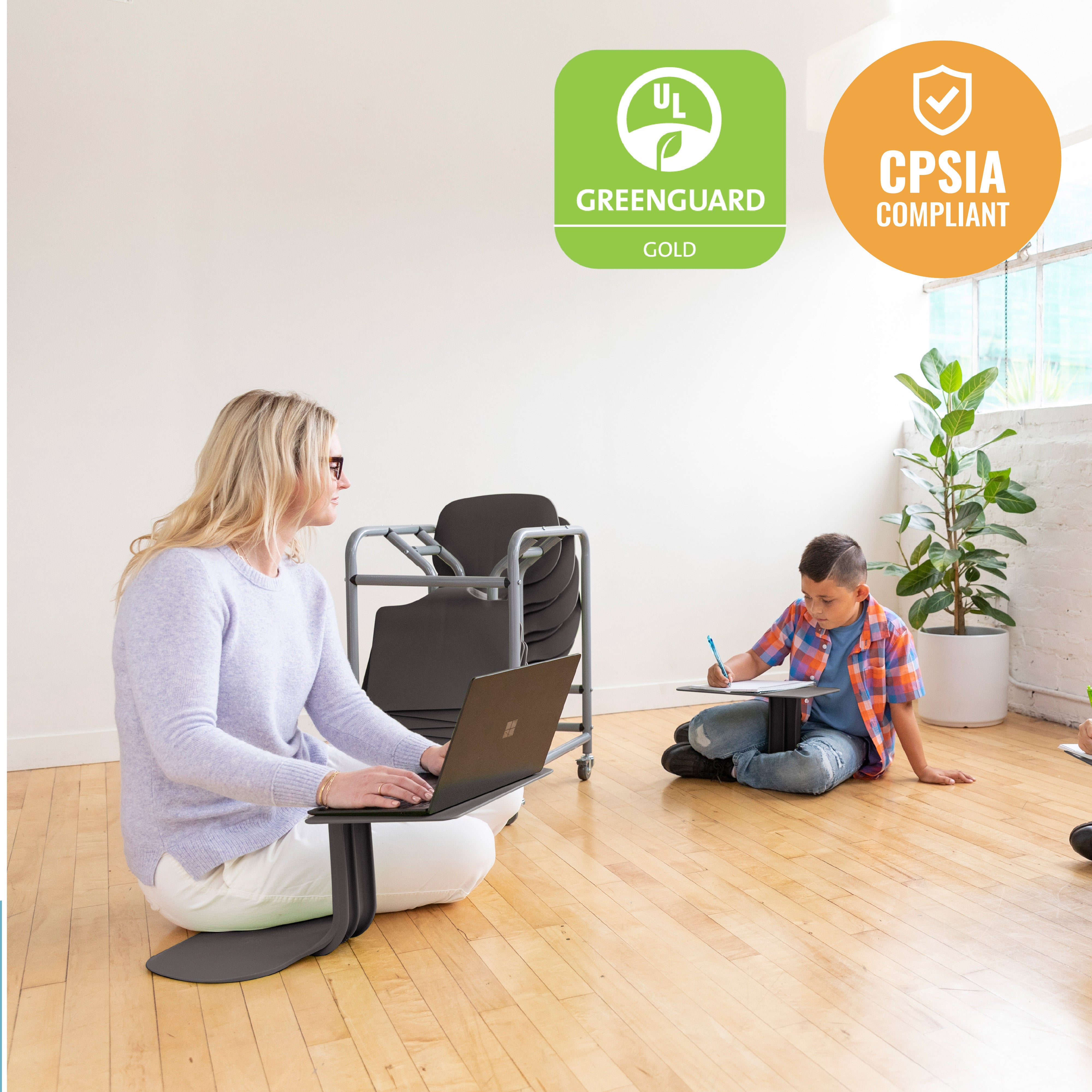 The Surf Portable Lap Desk with Mobile Storage Cart, 10-Pack