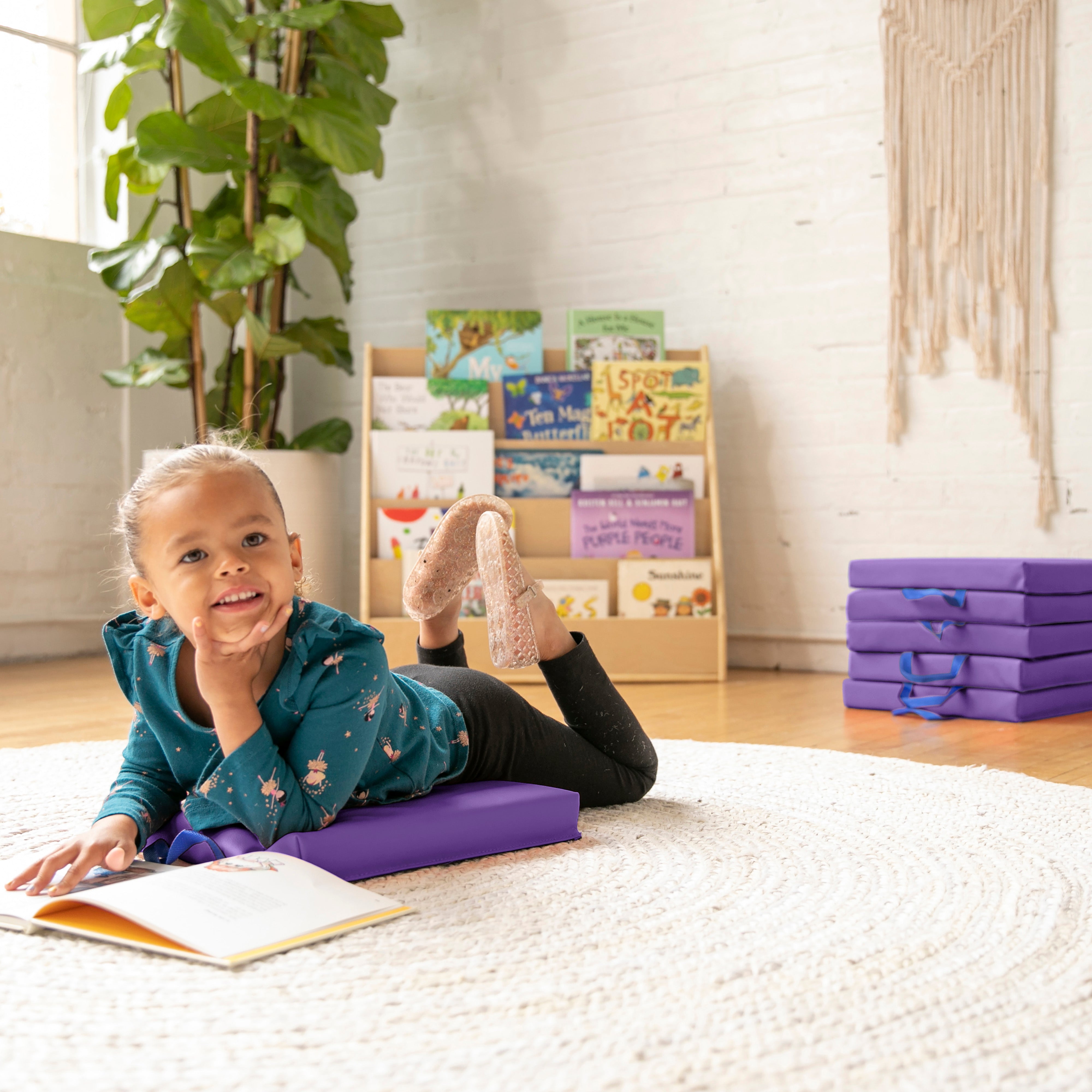 Square Floor Cushions with Handles, Classroom Flexible Seating, 6-Piece