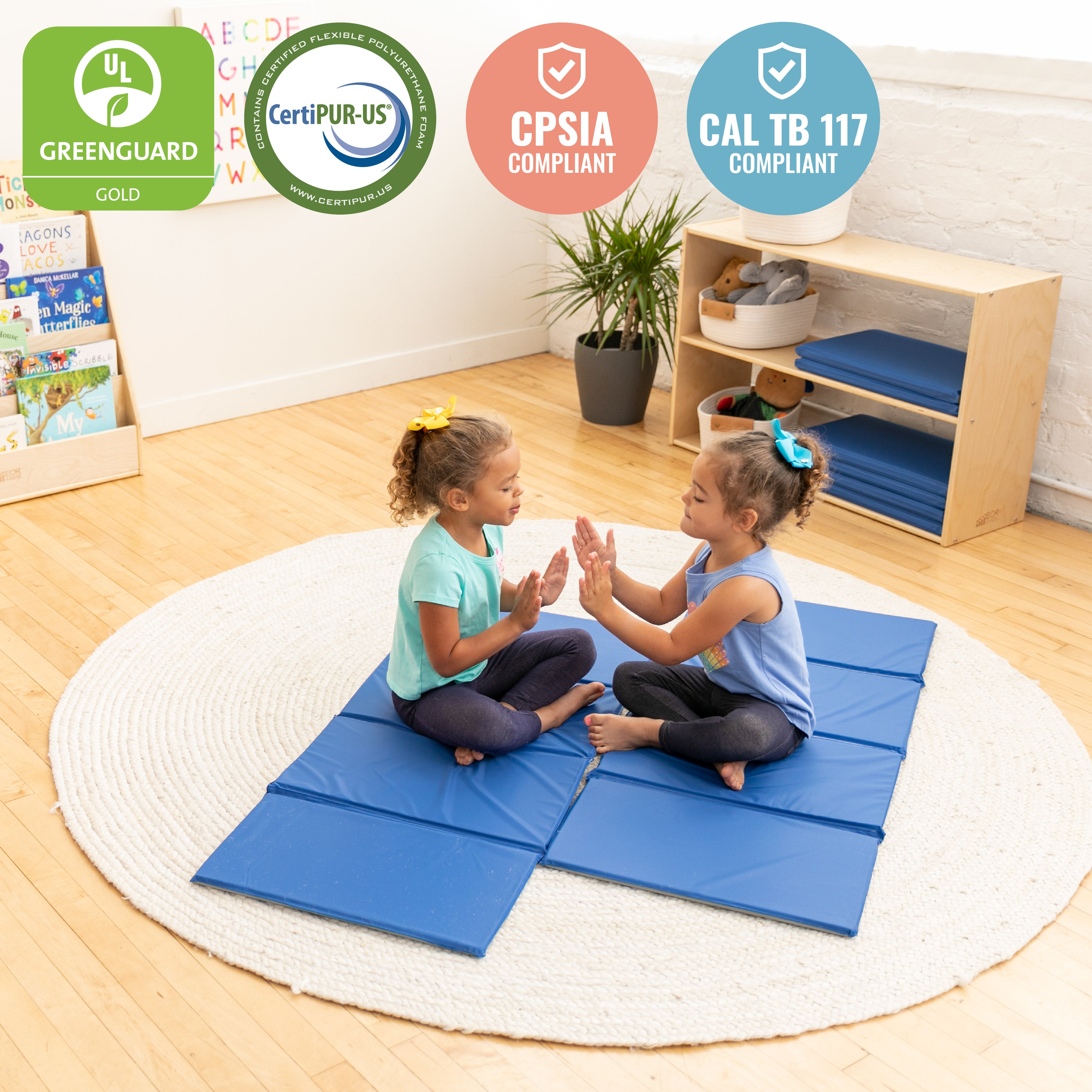 Everyday Folding Rest Mat, 4-Section, 5-Pack