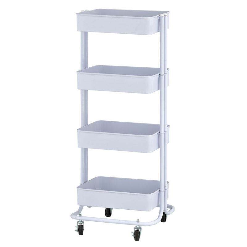 4-Tier Metal Rolling Utility Cart, Mobile Storage Organizer