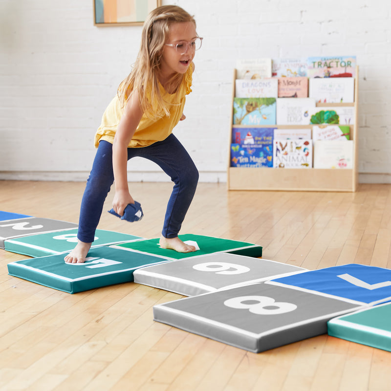 Hop to It Math Mats, Hopscotch Game, Foam Number Tiles, 13-Piece