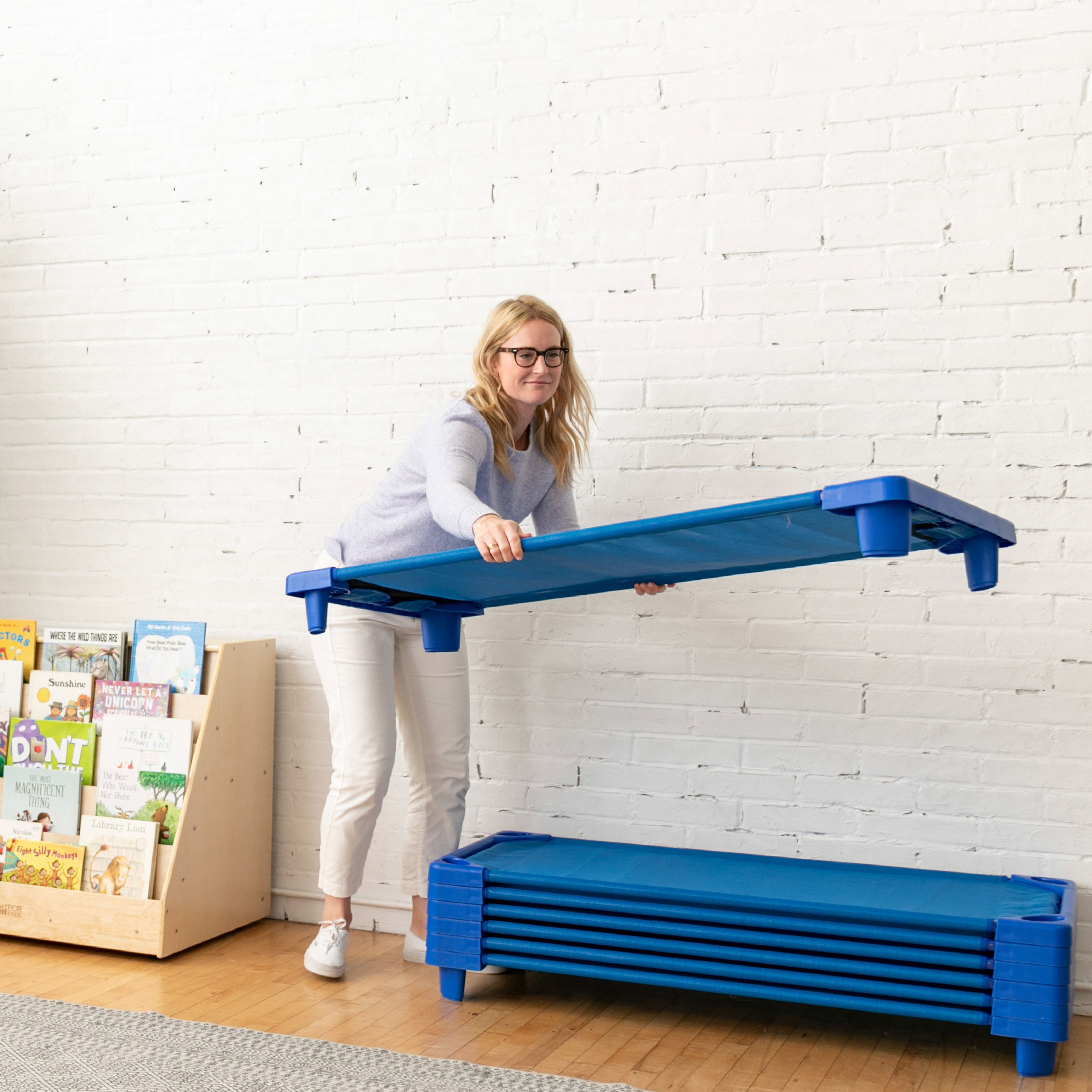 Stackable Kiddie Cots with Trolley, RTA, Standard, 6-Pack