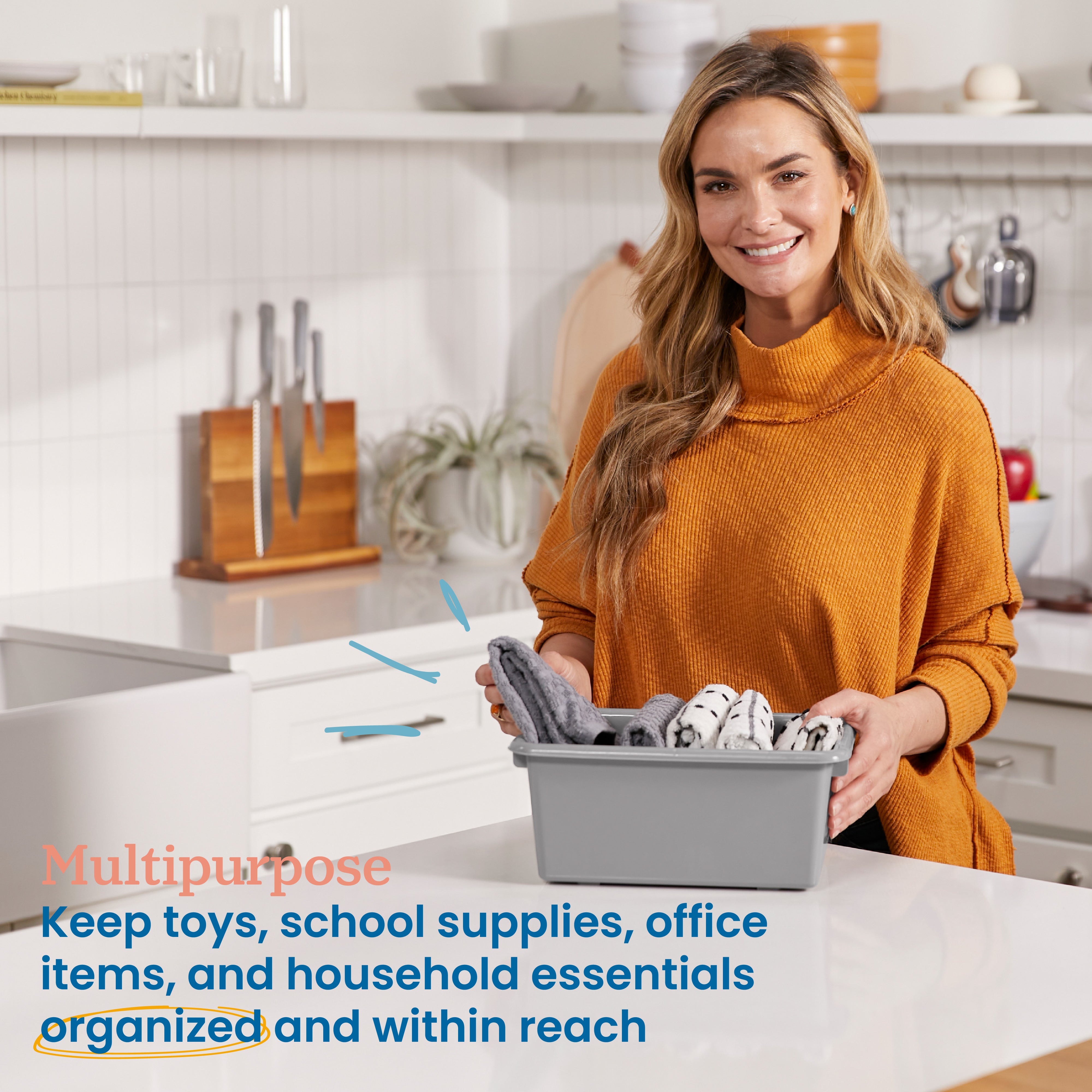 Scoop Front Storage Bins, Multipurpose Organization, 25-Pack