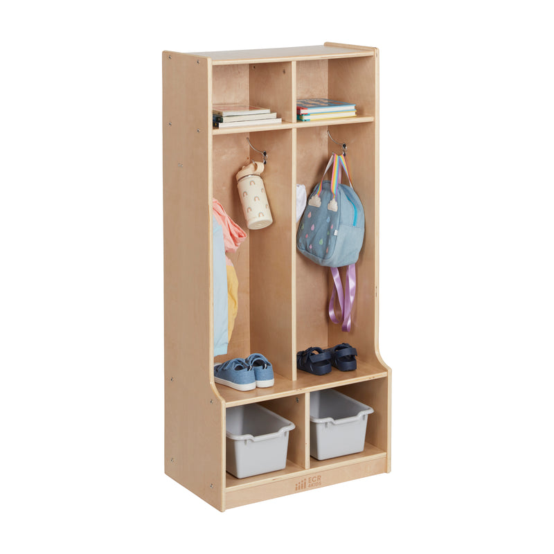 2-Section Coat Locker with Bench