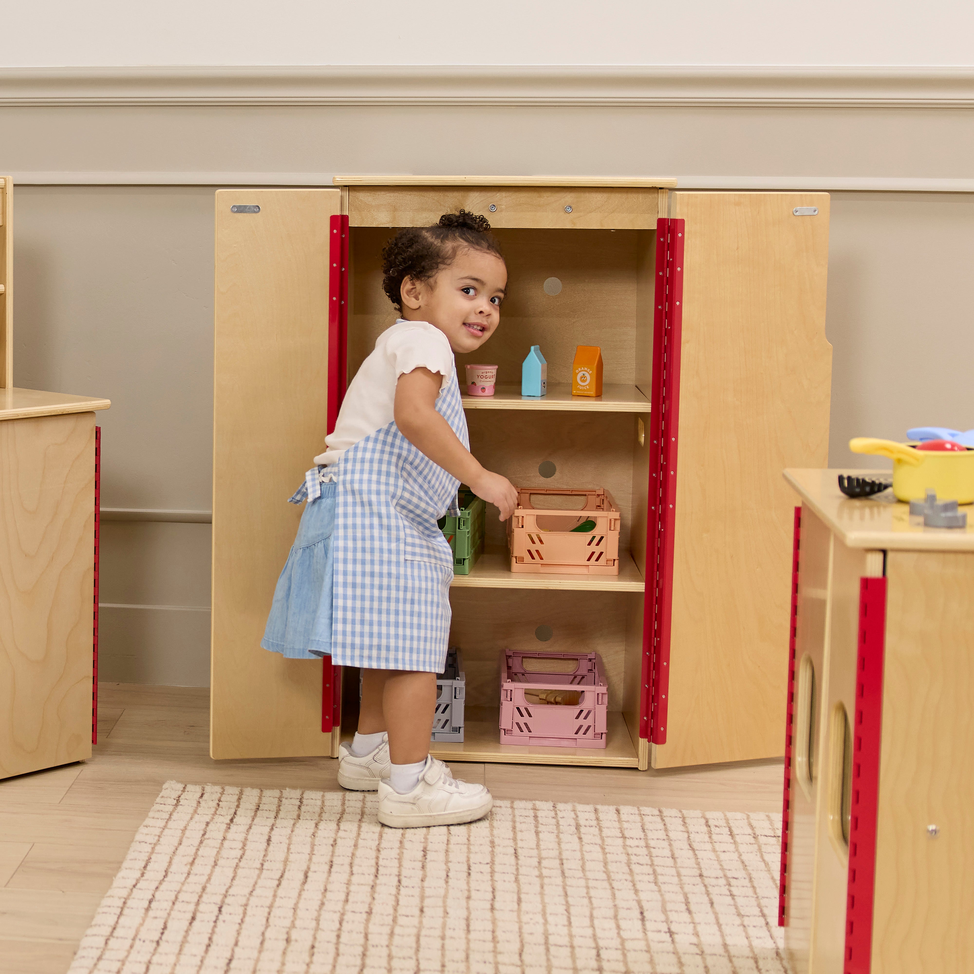 Chef's Station Kids Pretend Play Kitchen Fridge
