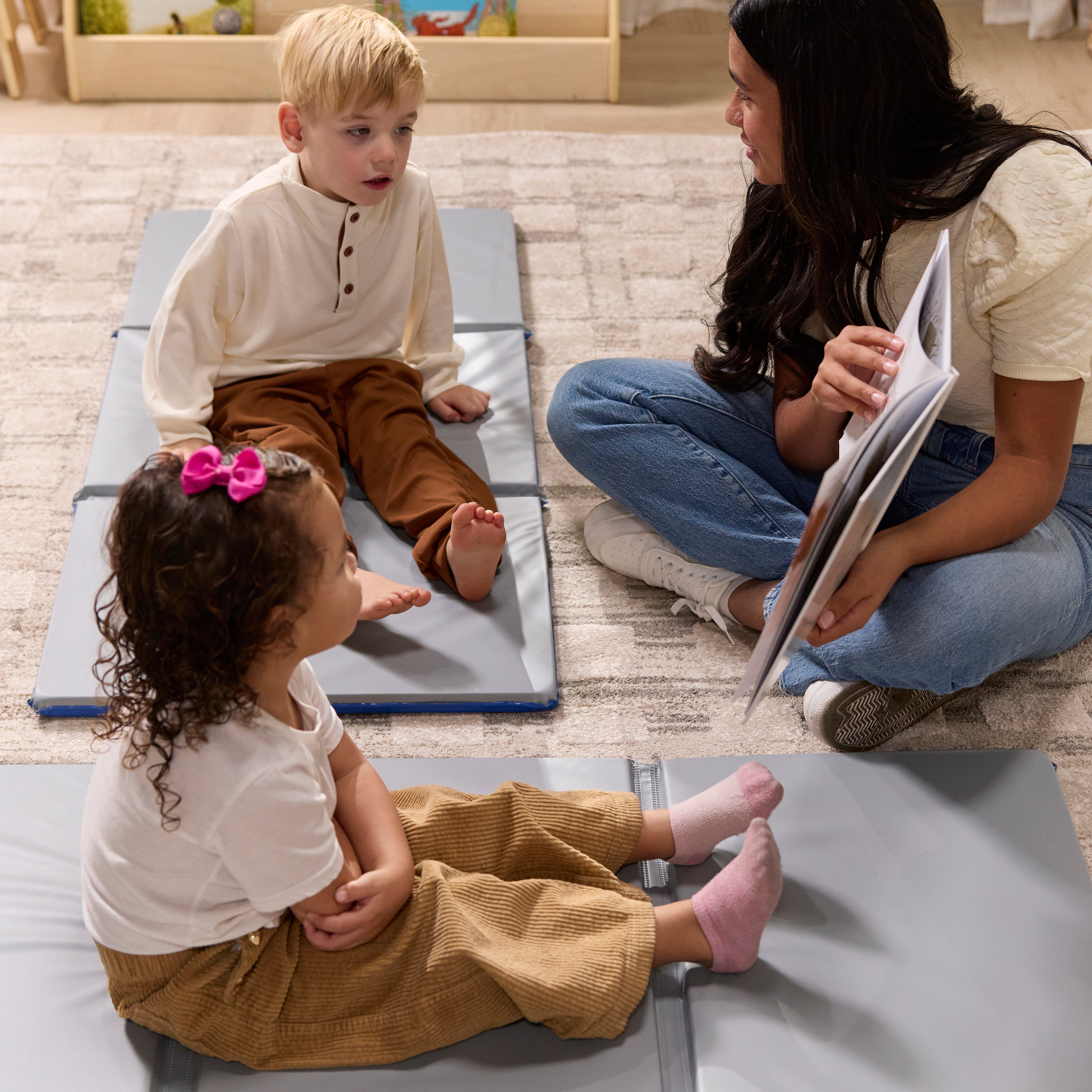 Foldaway Basics Nap Mats, 3-Fold, 1in, 5-Pack