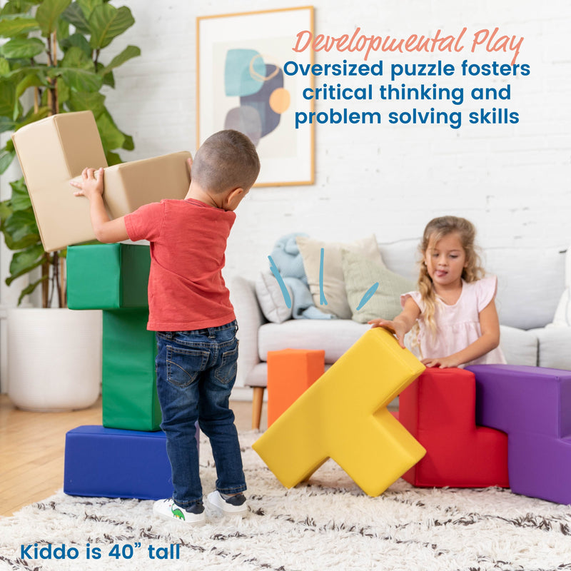 Brainy Soft Foam Blocks, Soma Puzzle Cube, 7-Piece
