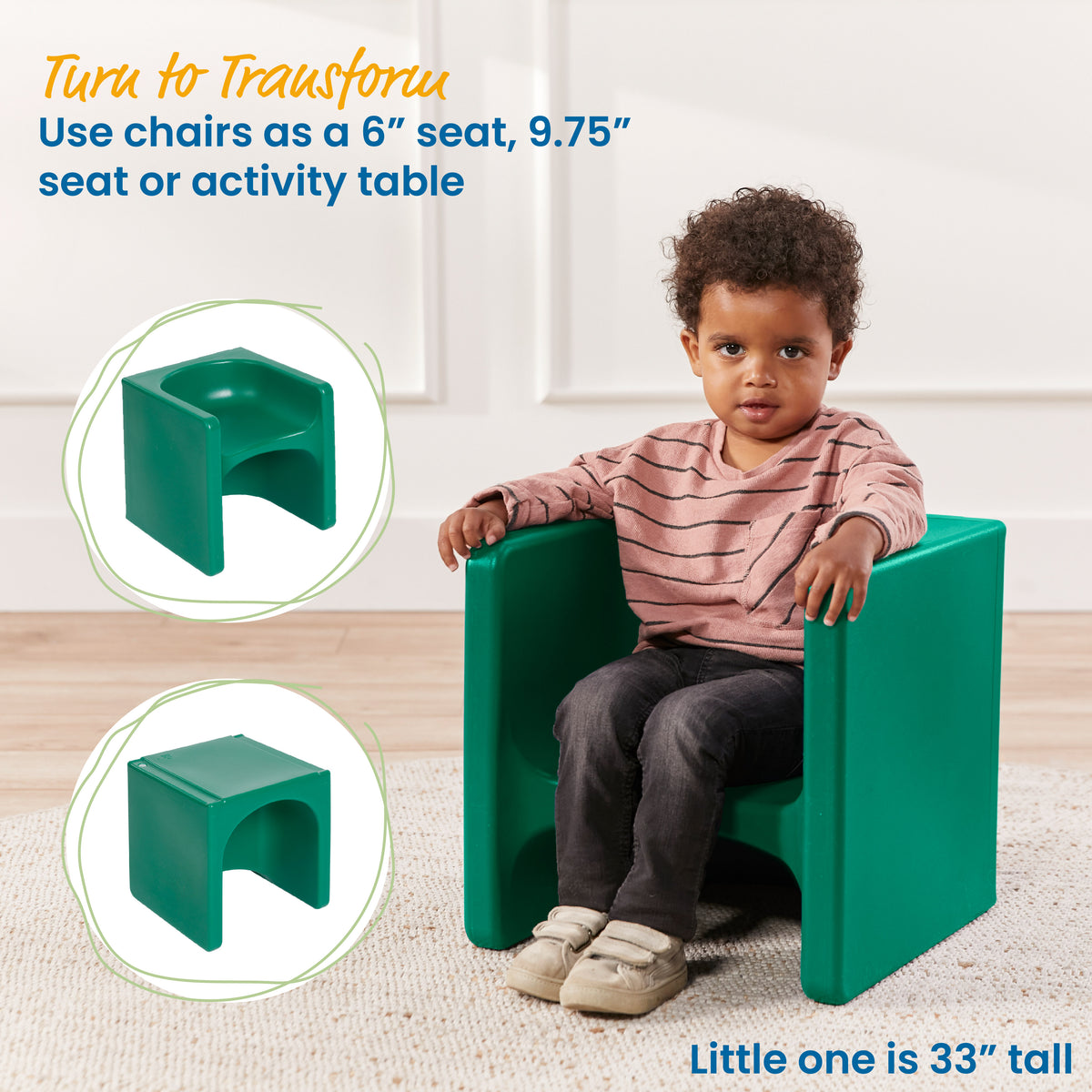 Tri-Me Cube Chair and Desk, 2-Piece